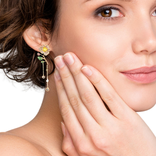 Elegant Floral Drop Earrings