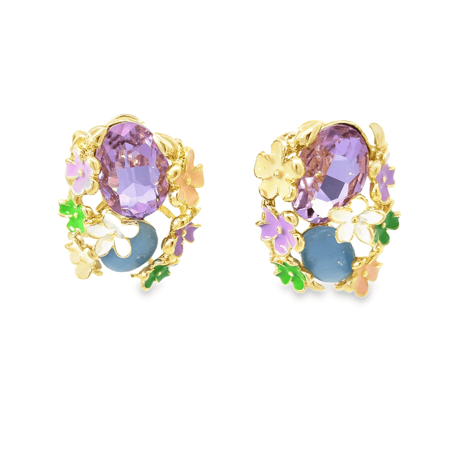 Elegant Floral Pendant with Earrings