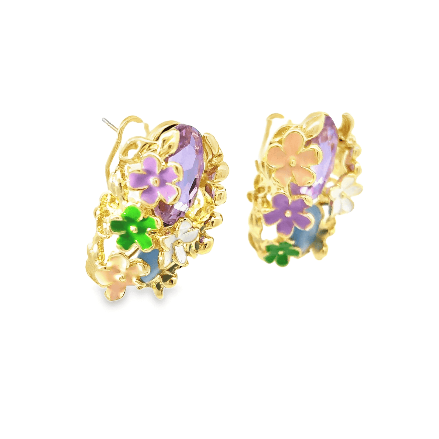 Elegant Floral Pendant with Earrings