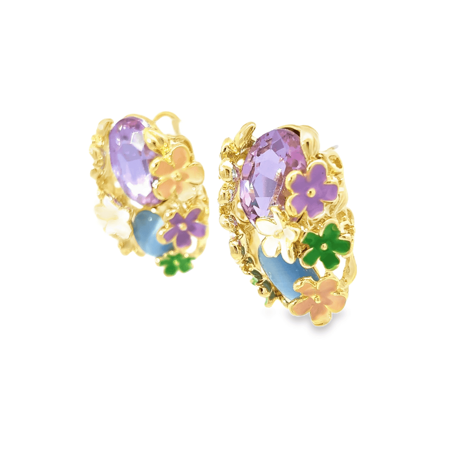 Elegant Floral Pendant with Earrings