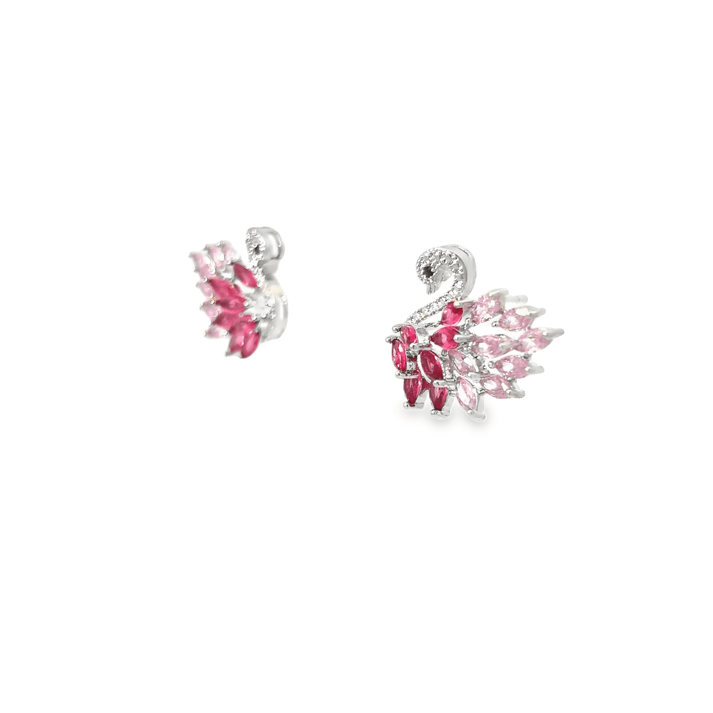 Elegant Pink Swan Studs