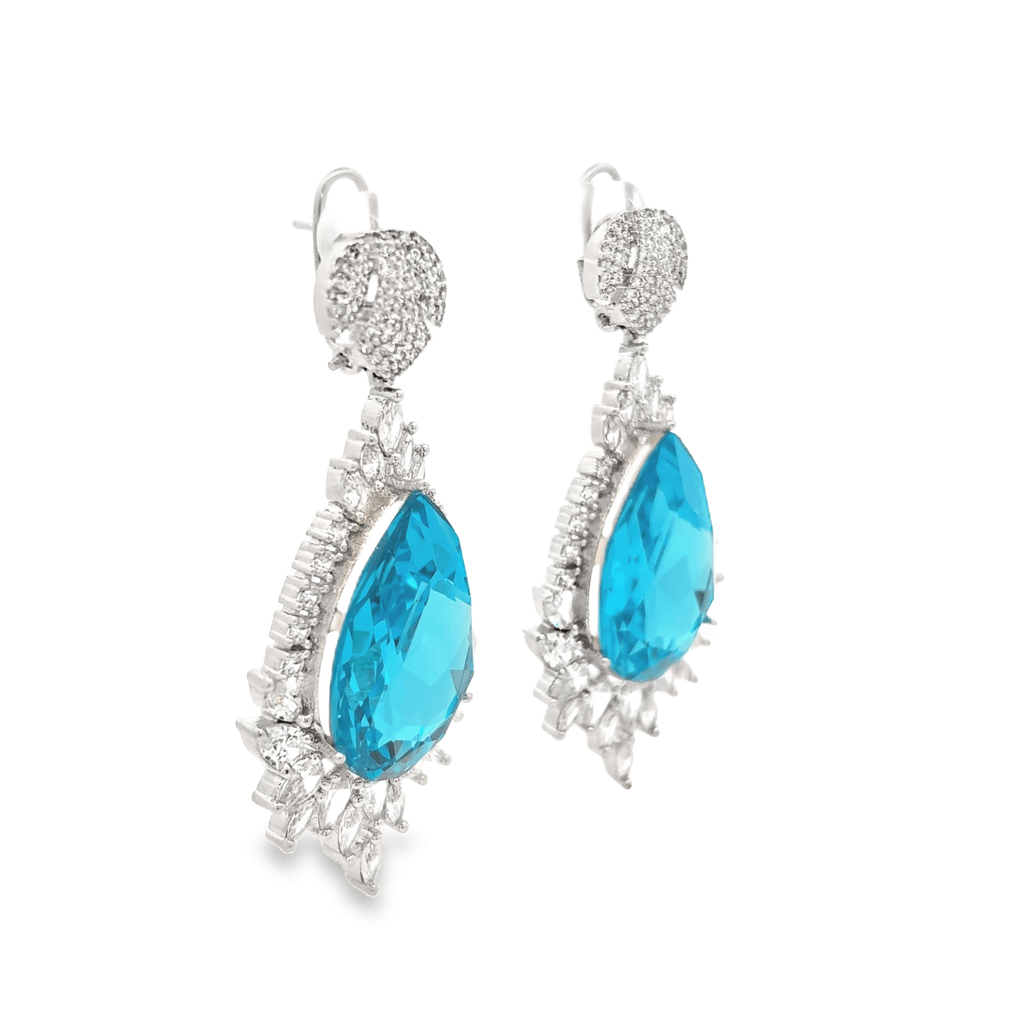 Sparkling Drop Blue Sehrova Crystal Long Necklace