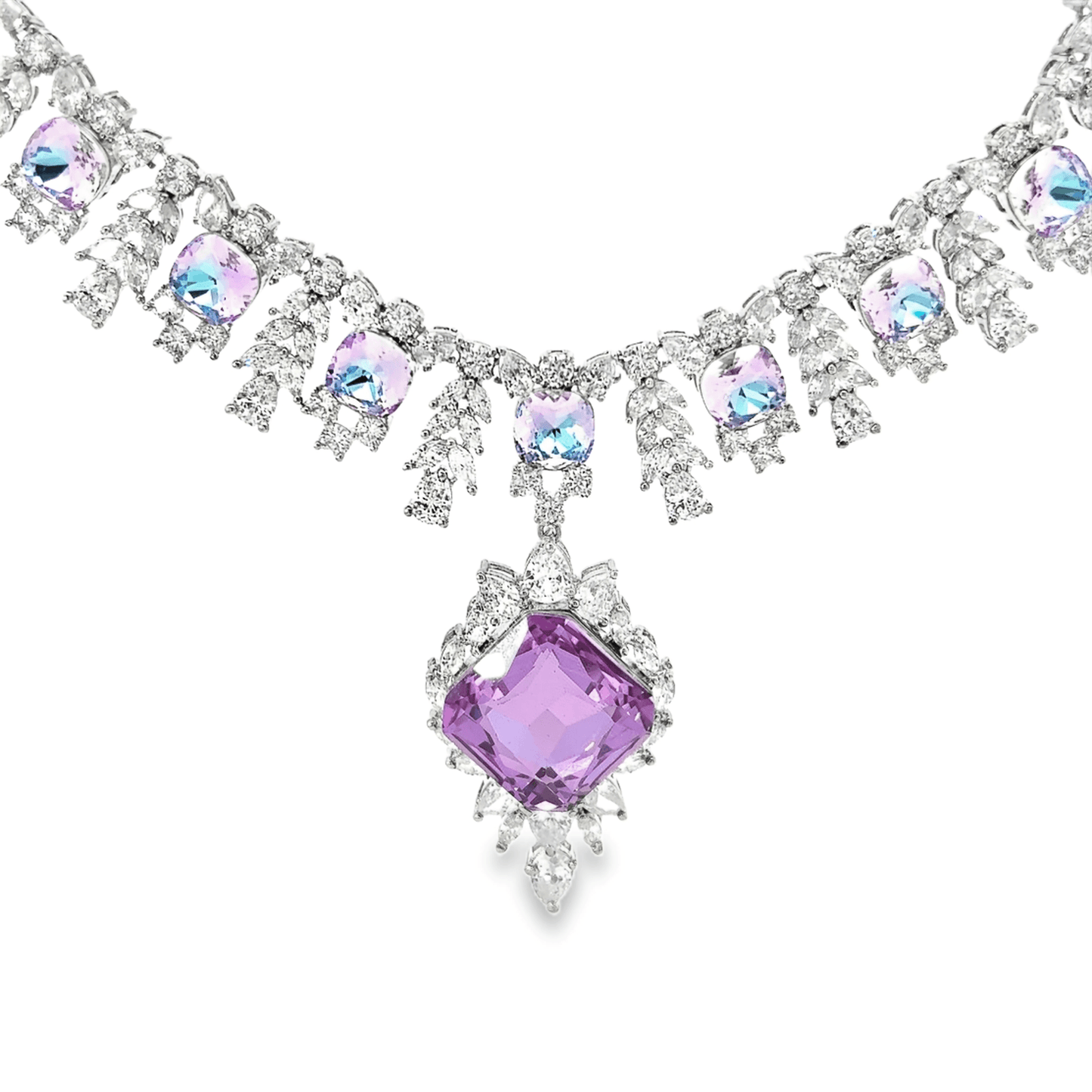Elegant Purple Crystal Necklace