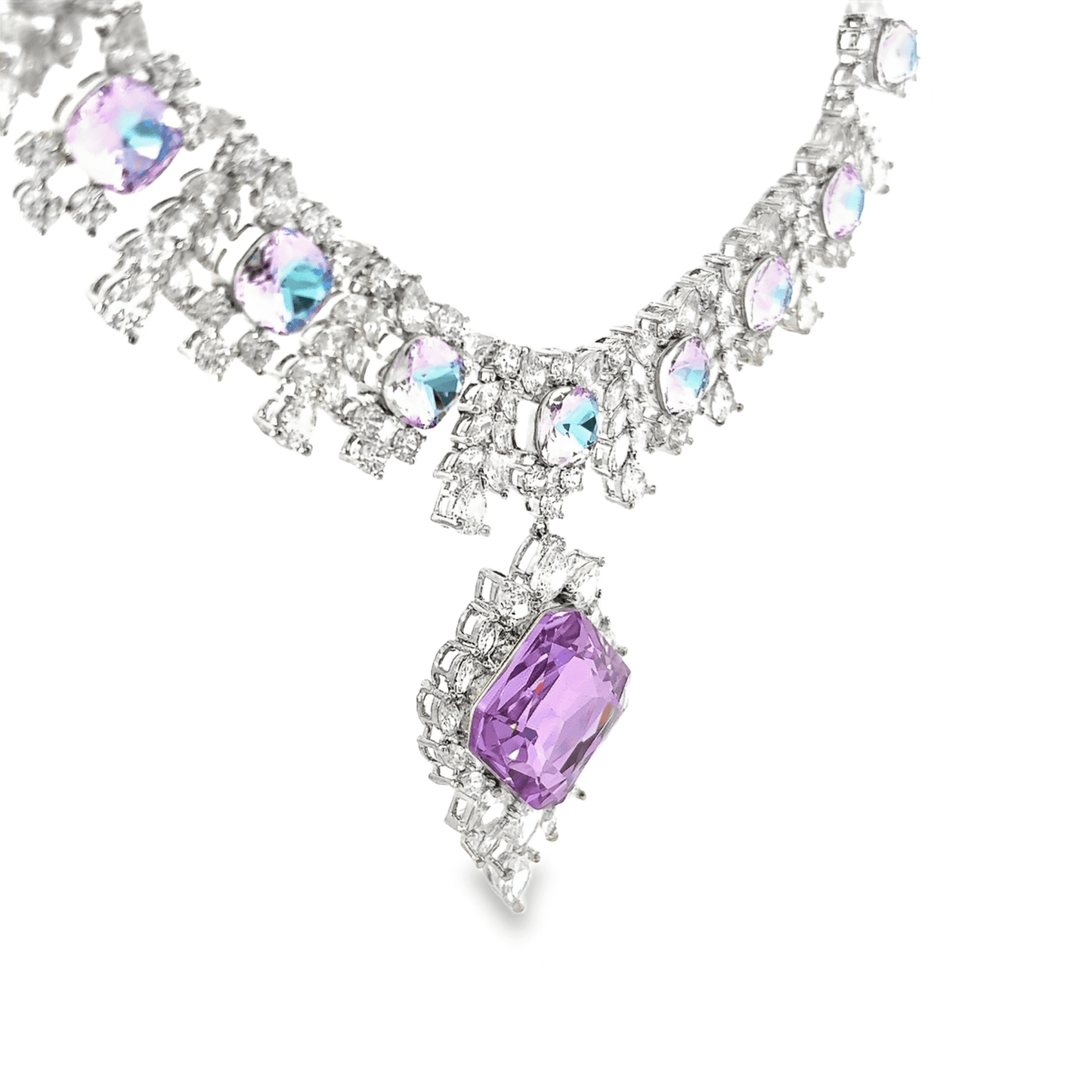 Elegant Purple Crystal Necklace
