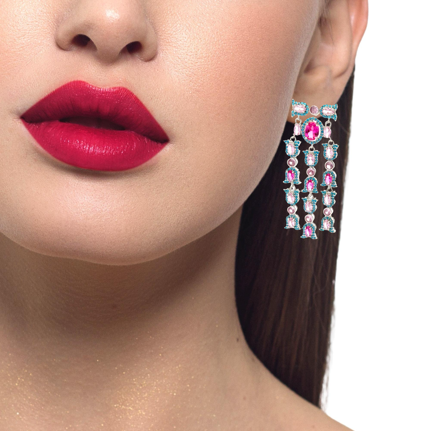 Elegant Pink and Blue Necklace