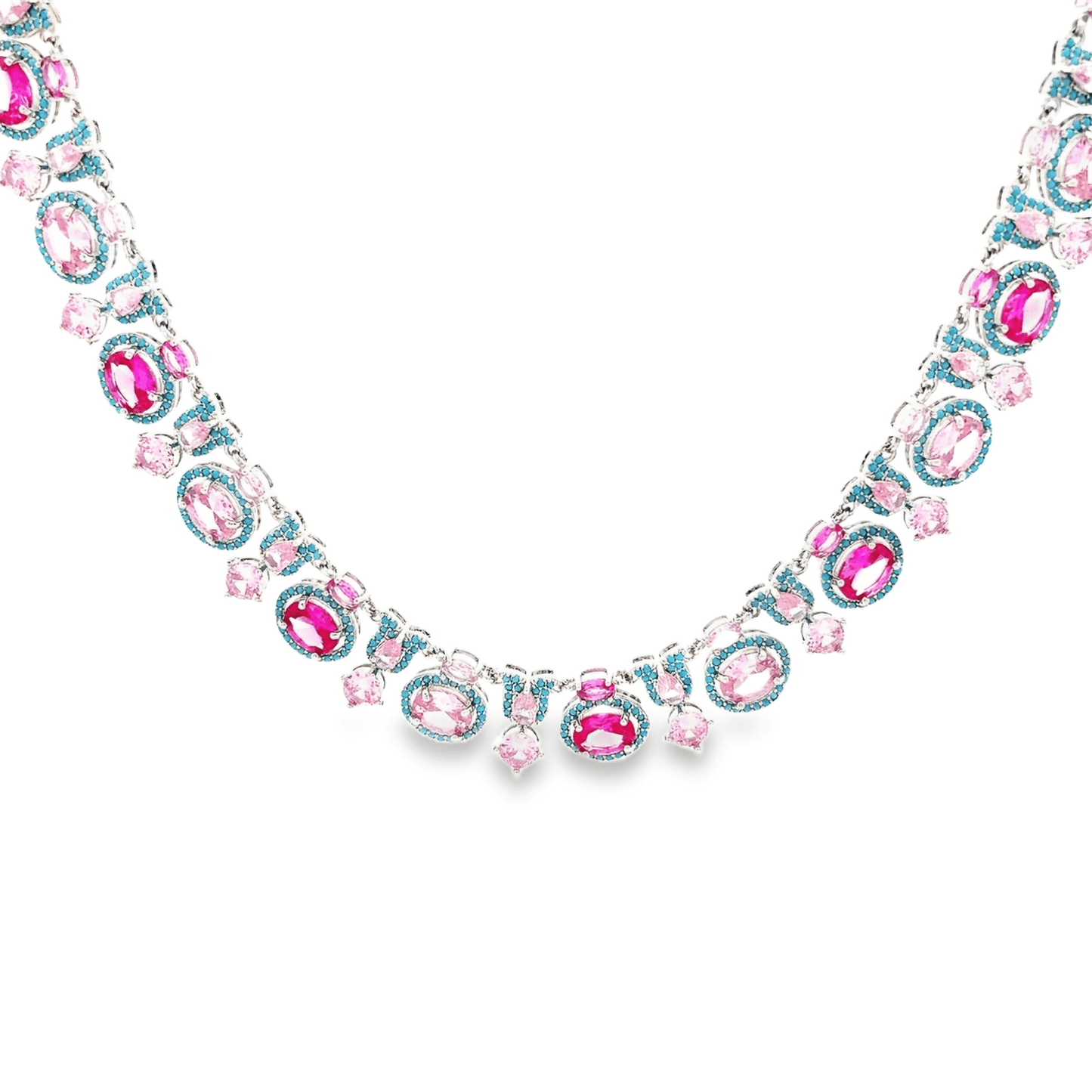 Elegant Pink and Blue Necklace