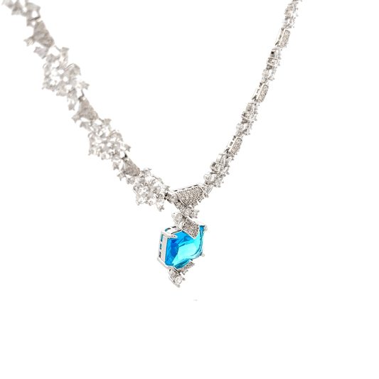 Elegant Blue Crystal Necklace