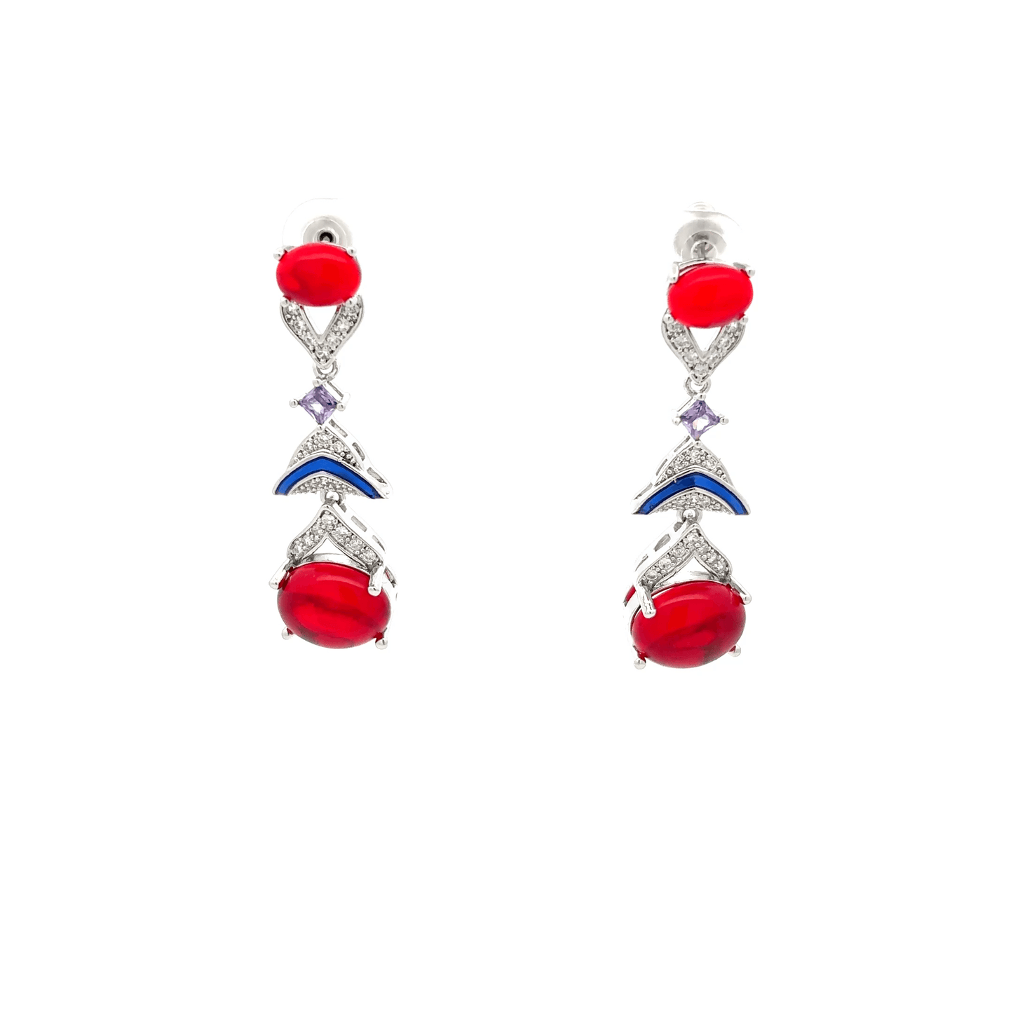 Elegant Red and Blue Necklace