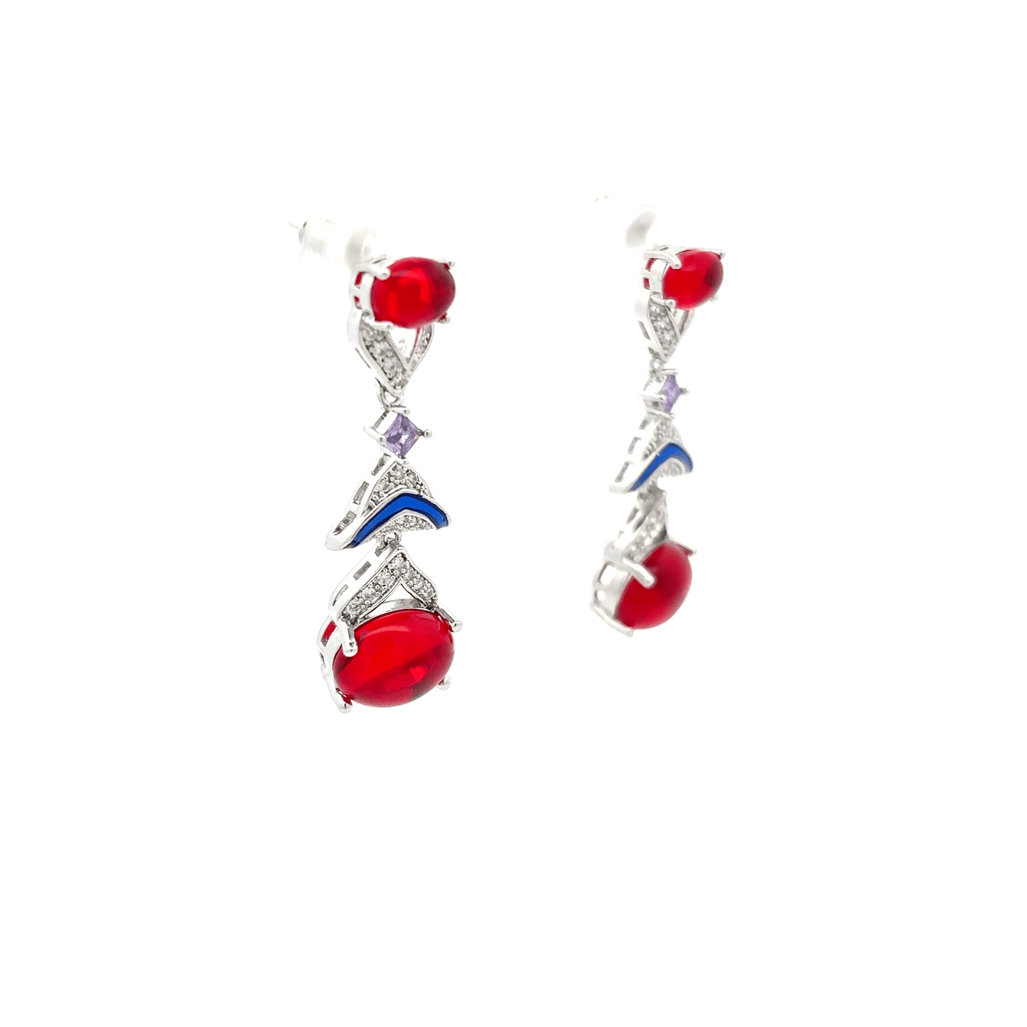 Elegant Red and Blue Necklace