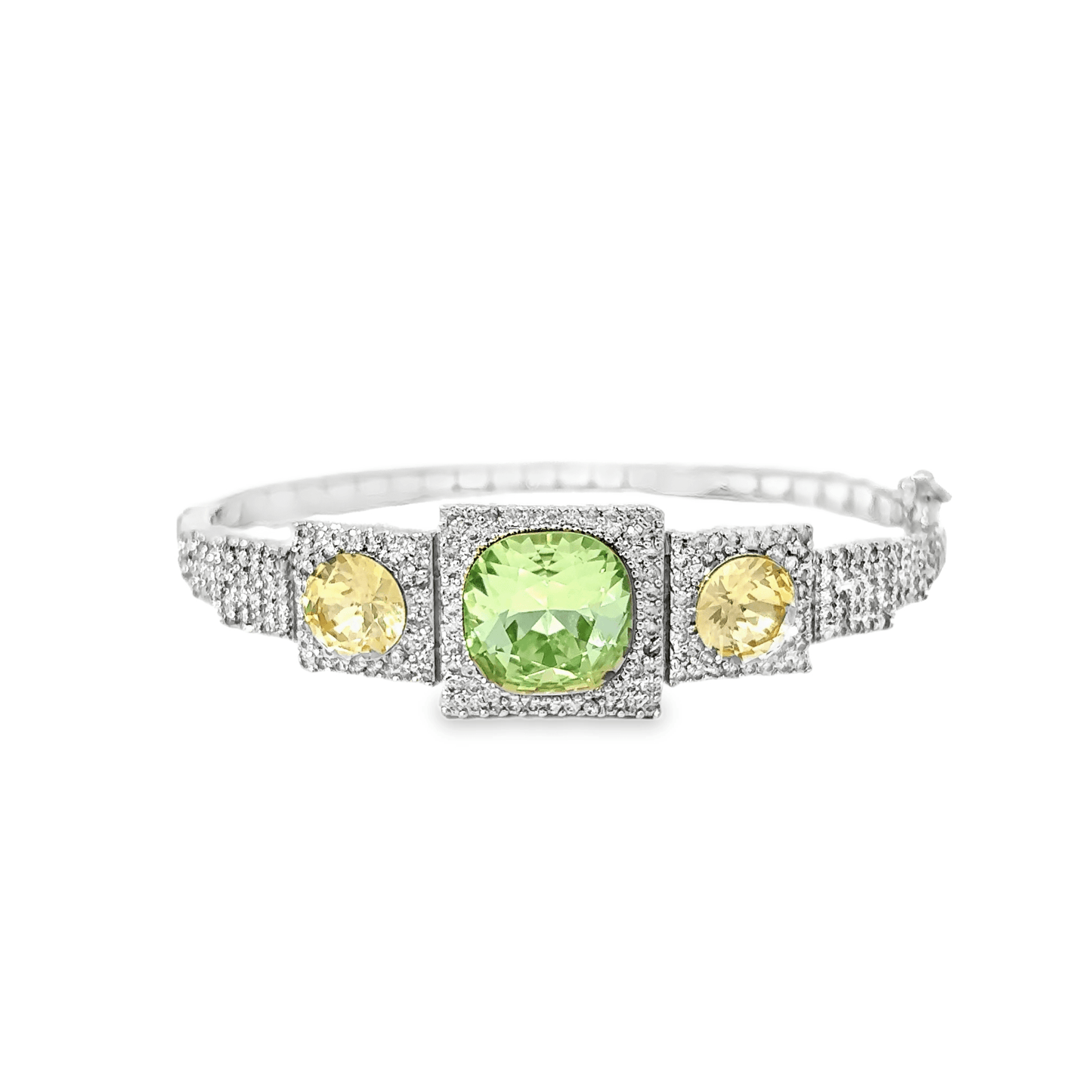 Elegant Green and Yellow Crystal Bracelet