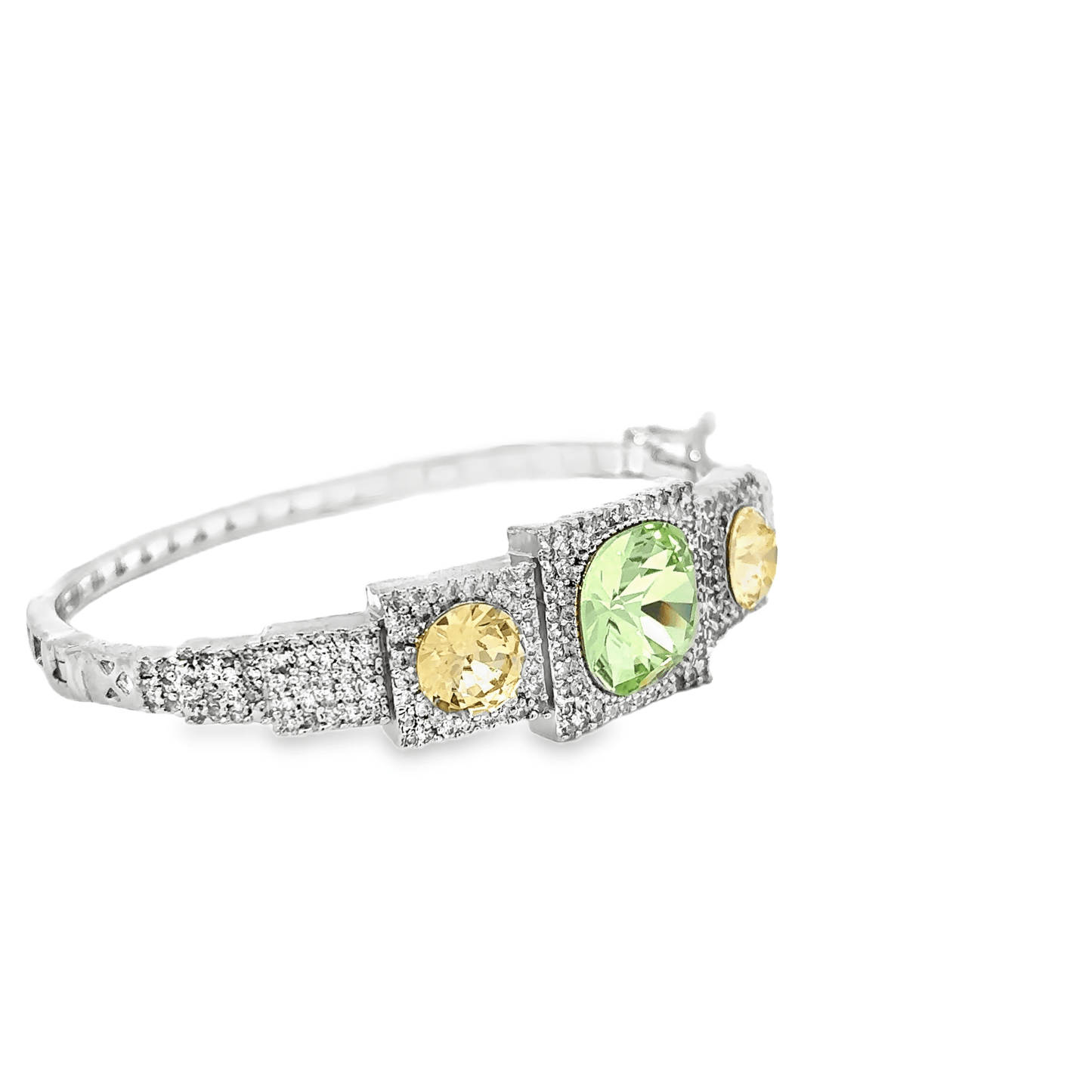 Elegant Green and Yellow Crystal Bracelet
