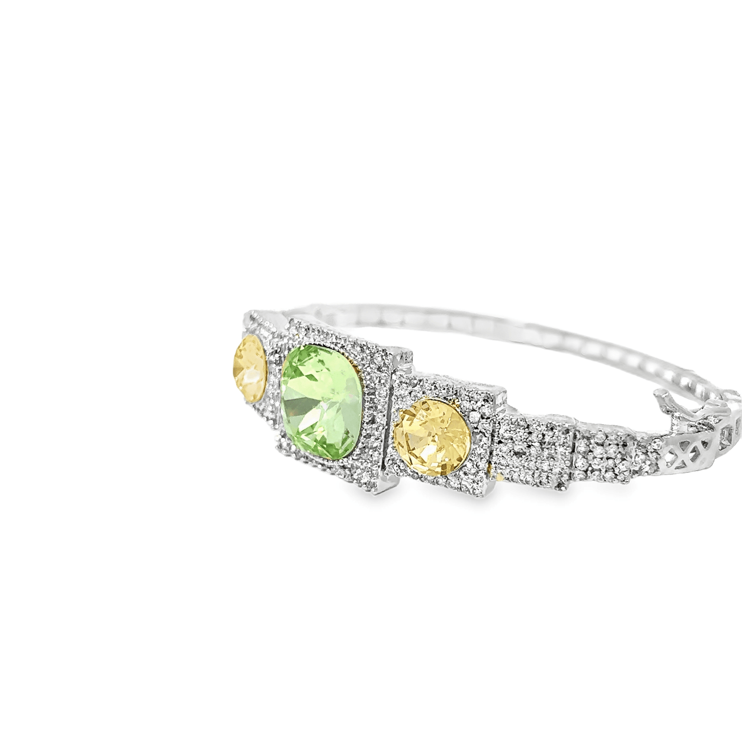 Elegant Green and Yellow Crystal Bracelet