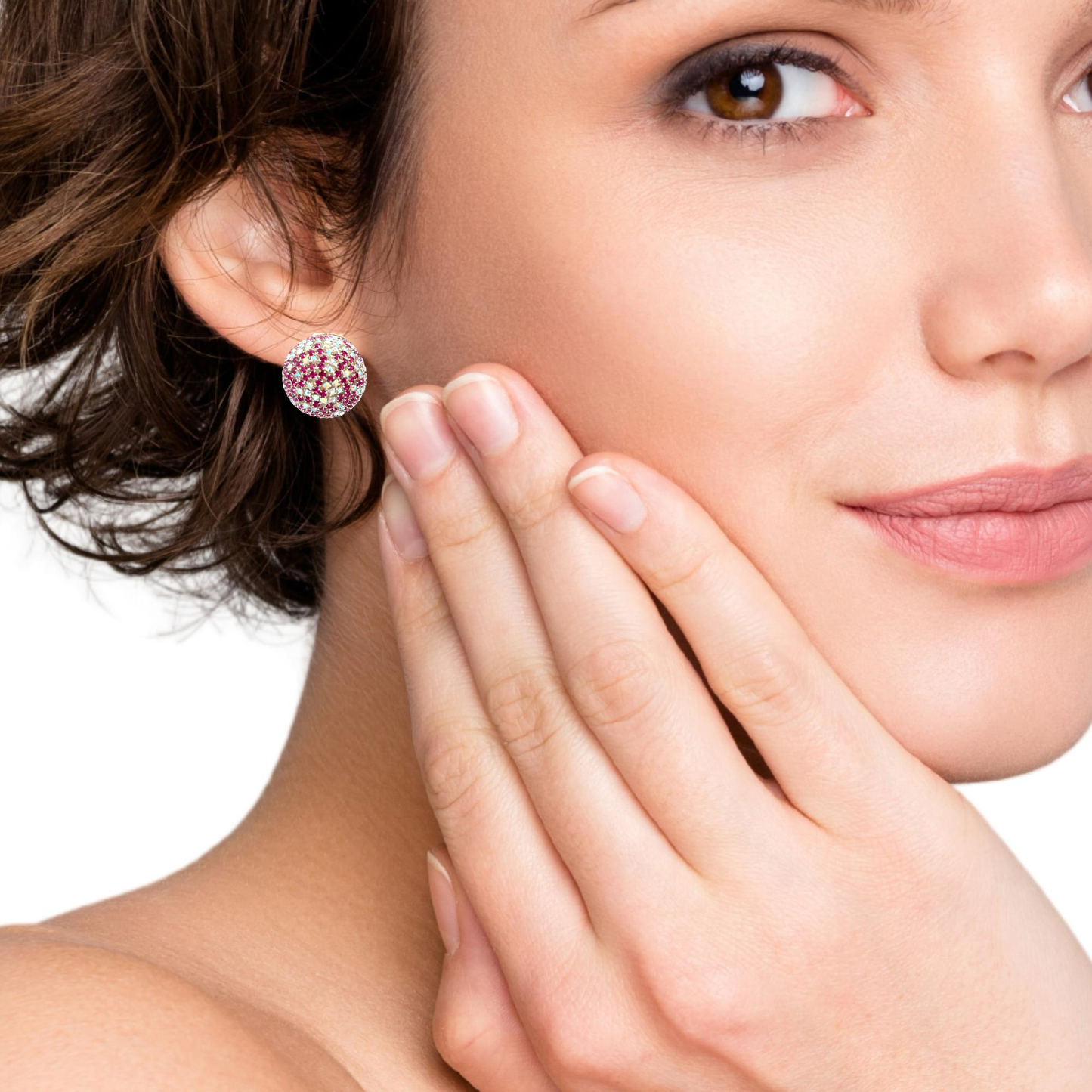 Elegant Ruby and Diamond Earrings