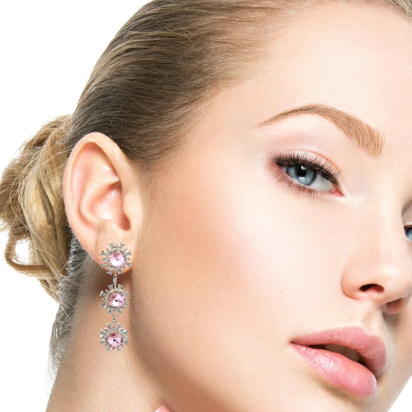 Elegant Pink Drop Earrings