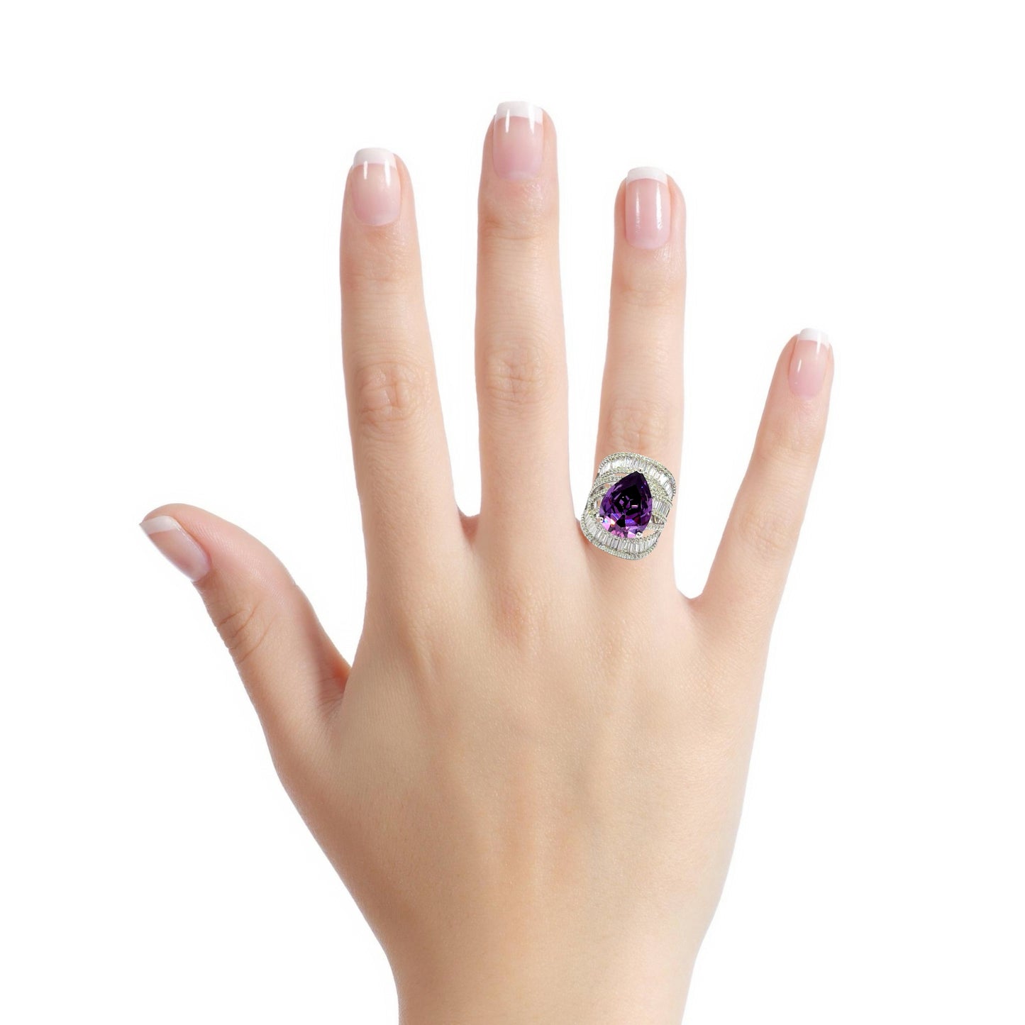 Elegant Purple Crystal Ring