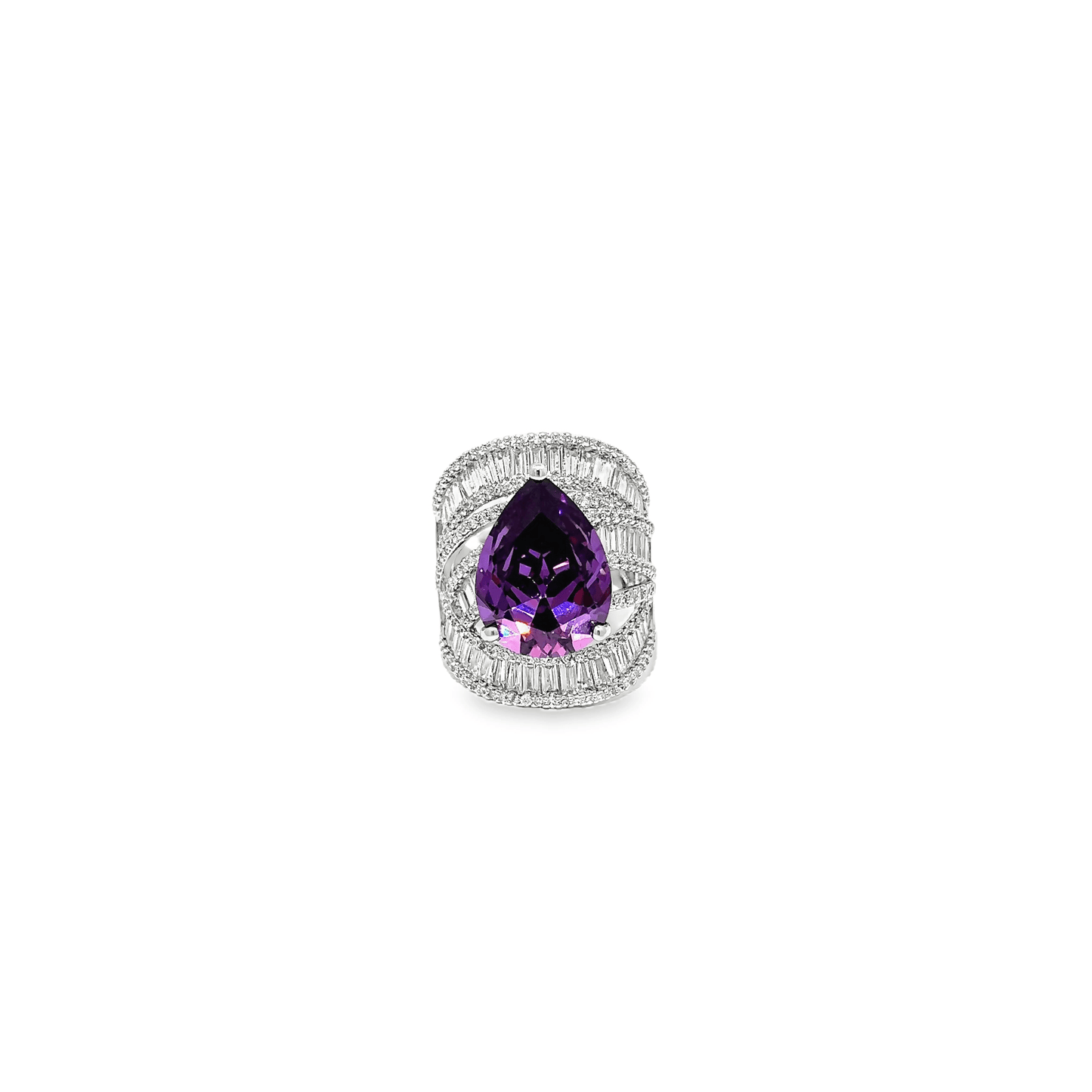 Elegant Purple Crystal Ring