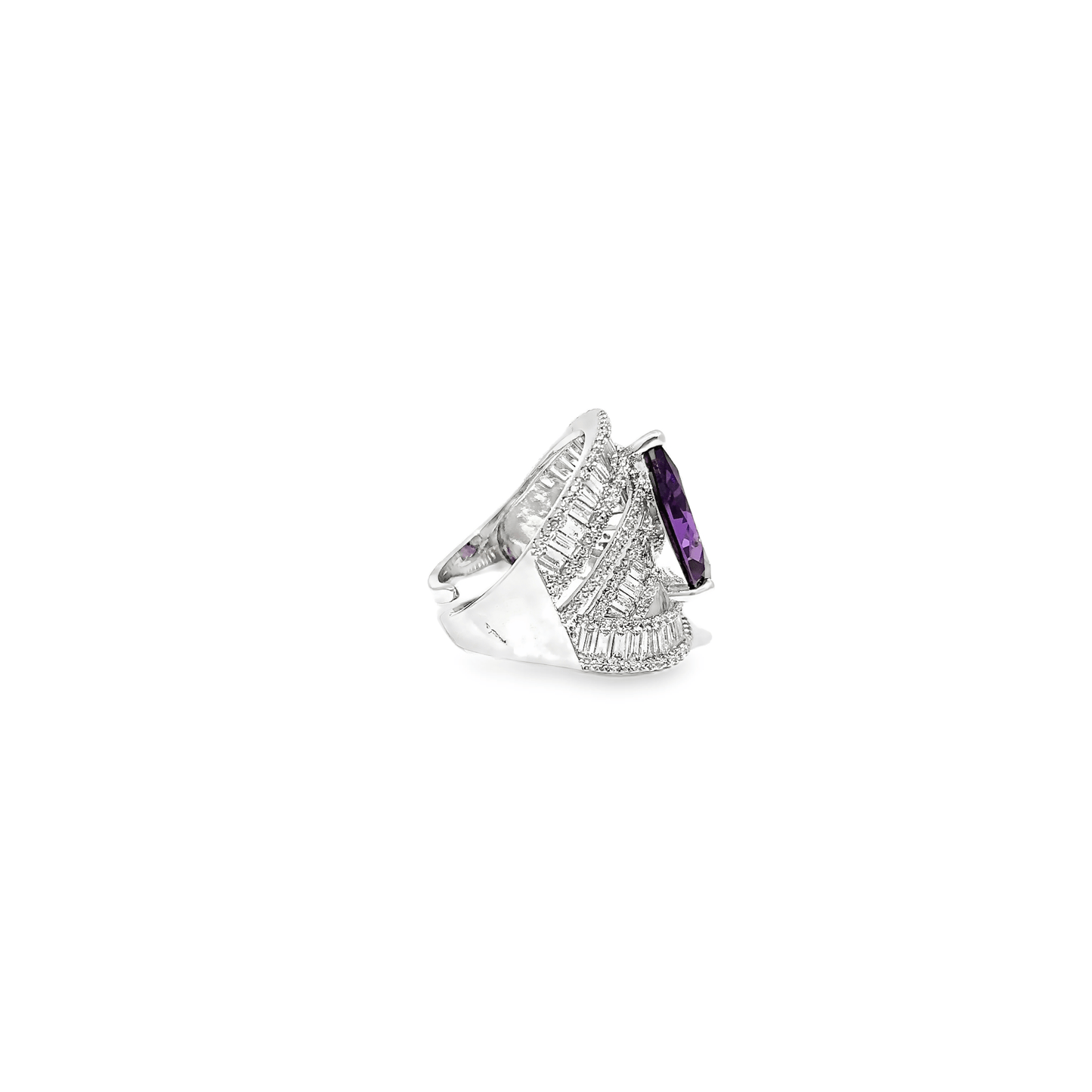 Elegant Purple Crystal Ring
