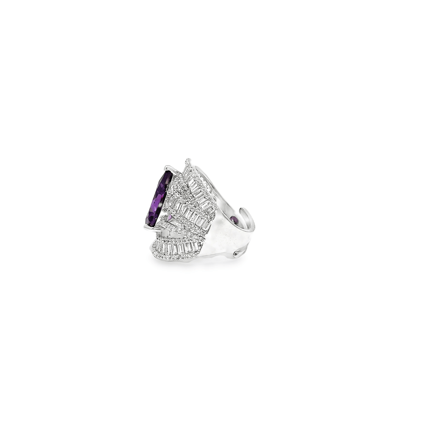 Elegant Purple Crystal Ring