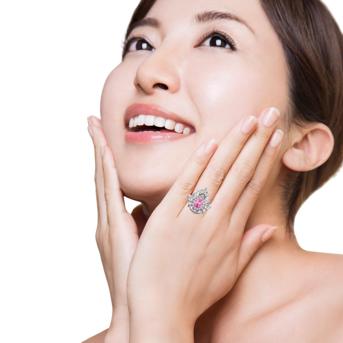 Stunning Pink Sehrova Crystal Ring