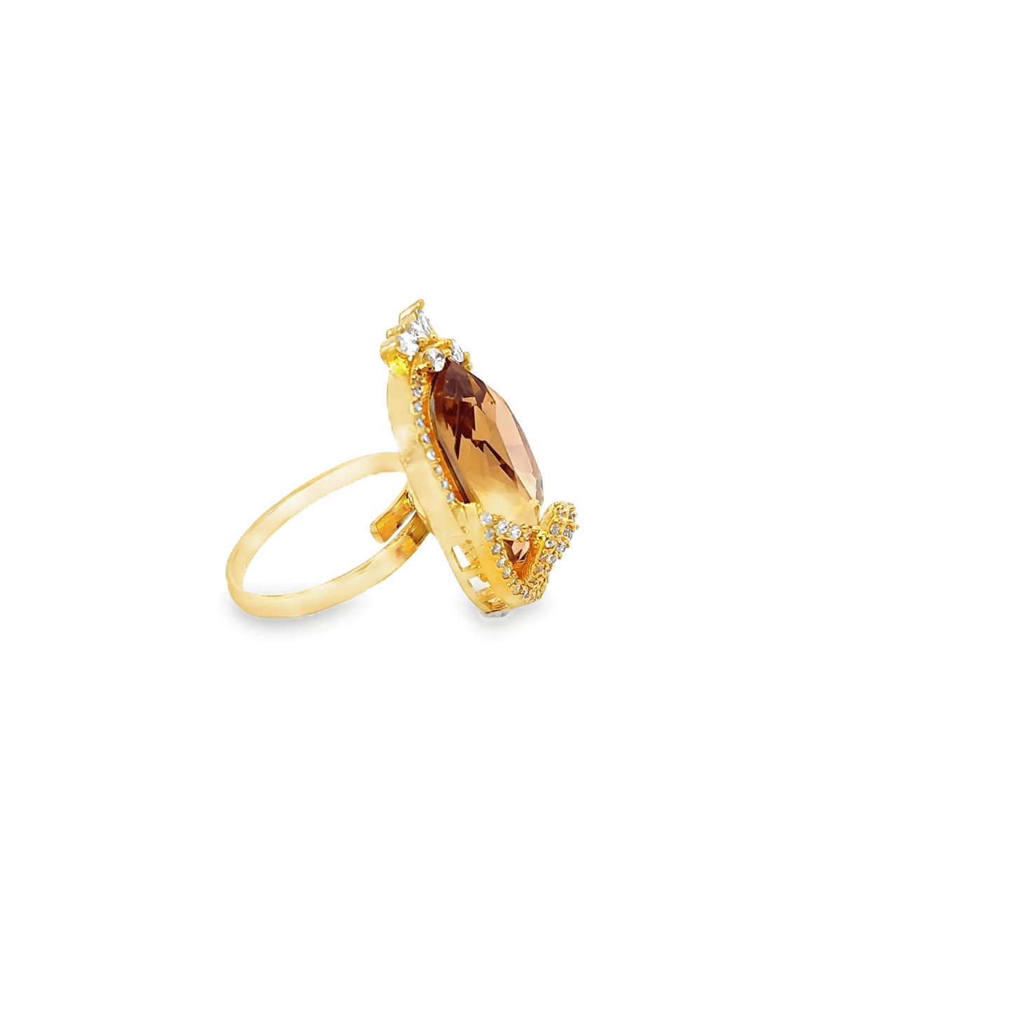Elegant Golden Sehrova Crystal Ring