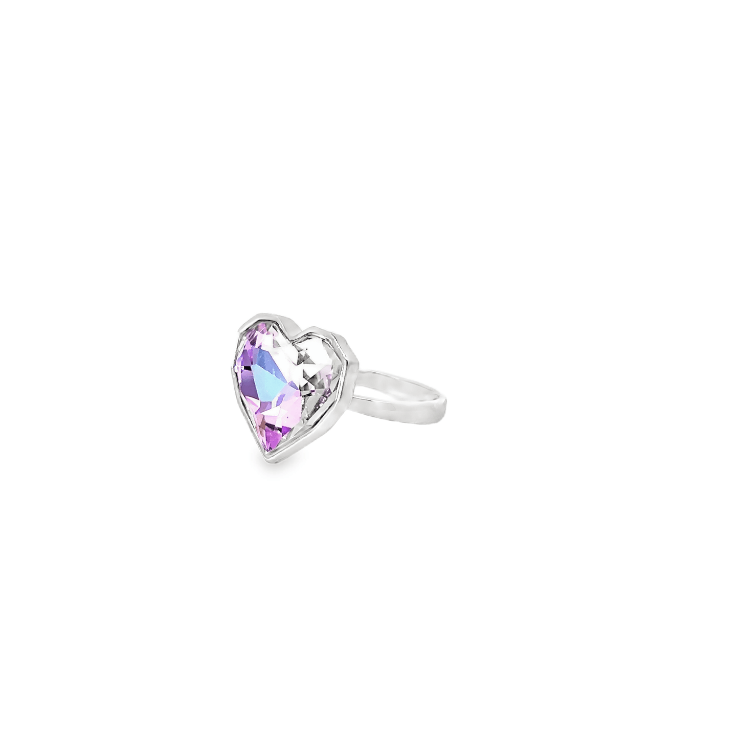 Heart-Shaped Purple Sehrova Crystal Ring
