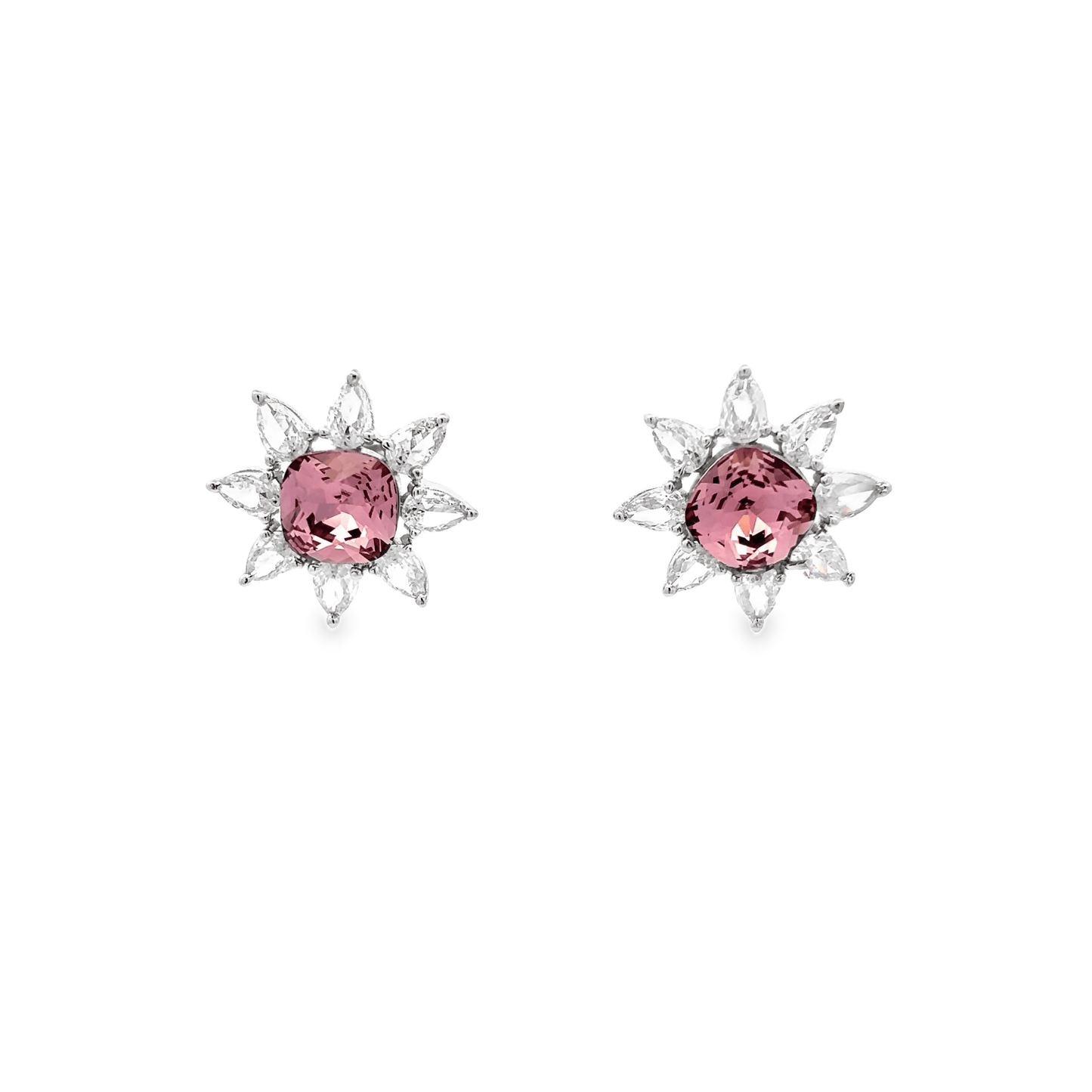 Pink Rhodium Crystal Necklace