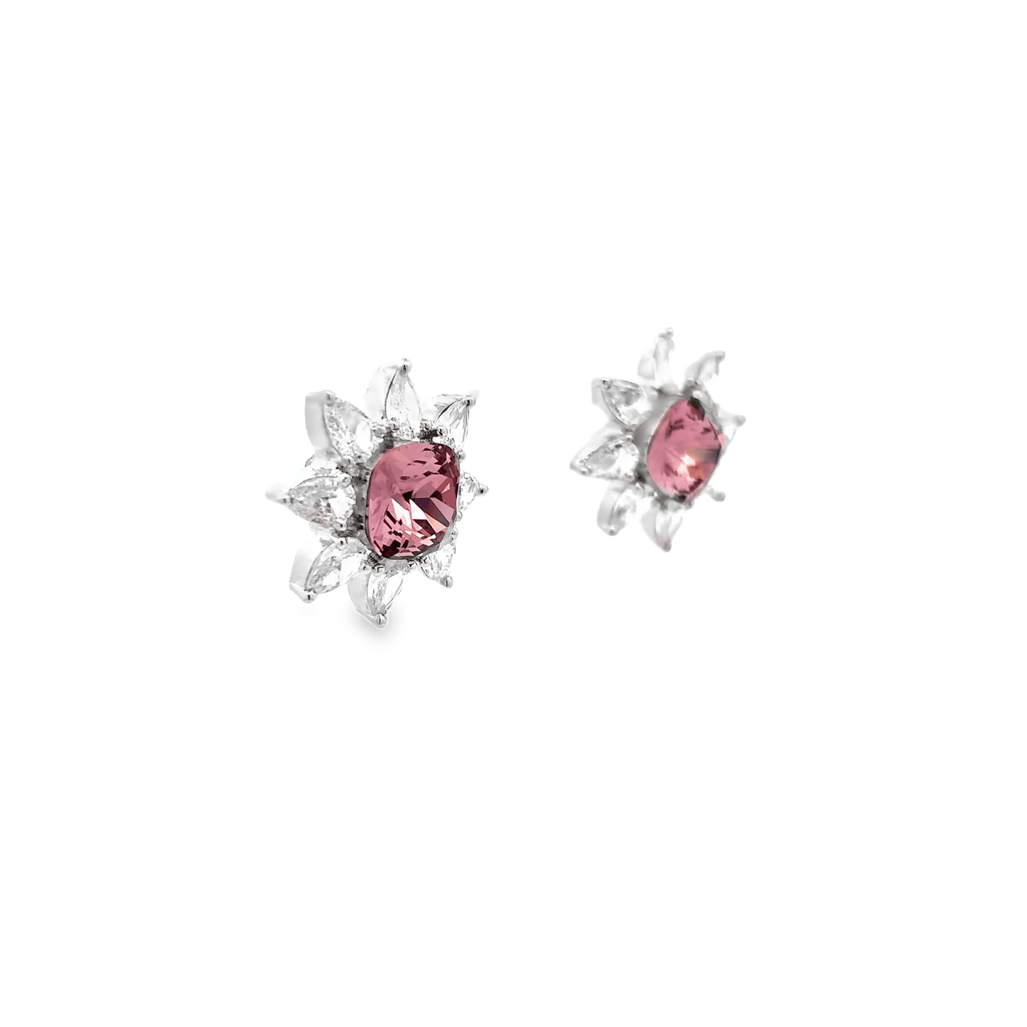 Pink Rhodium Crystal Necklace