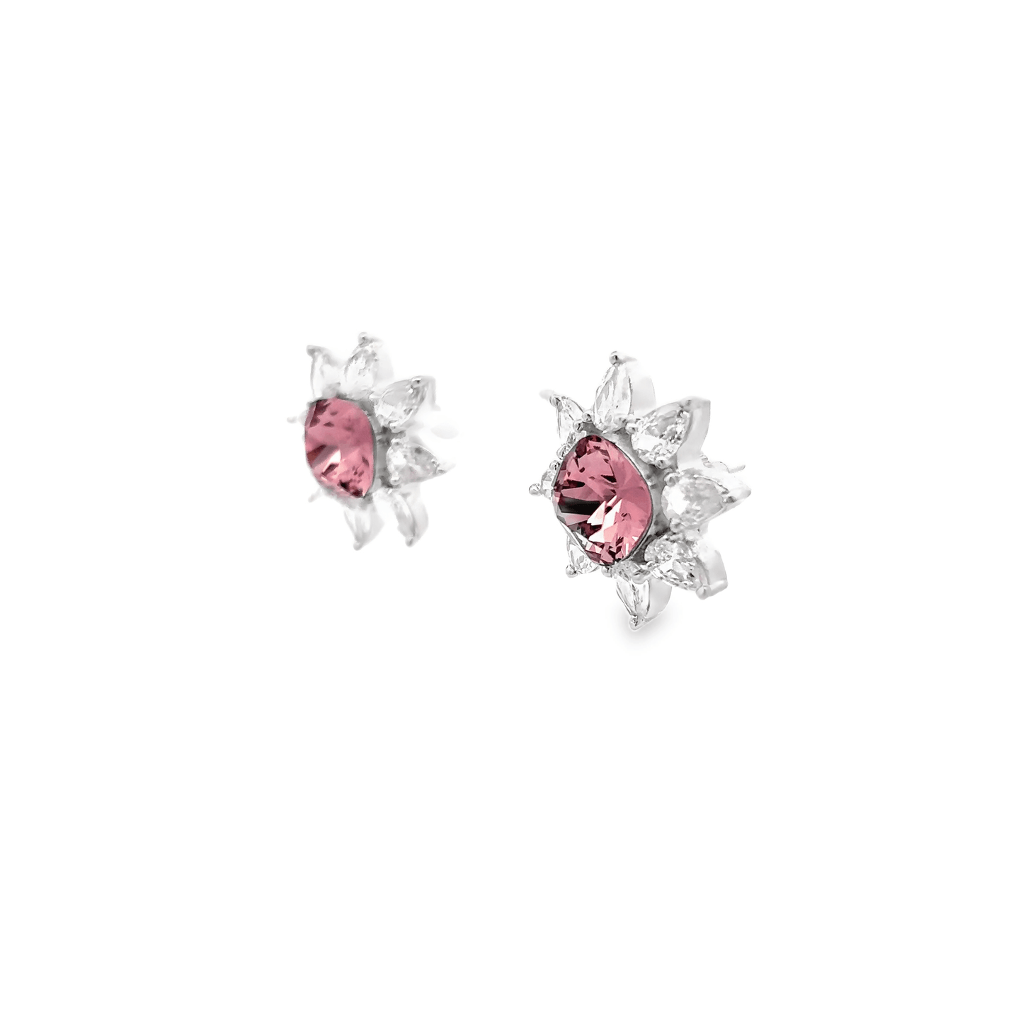 Pink Rhodium Crystal Necklace