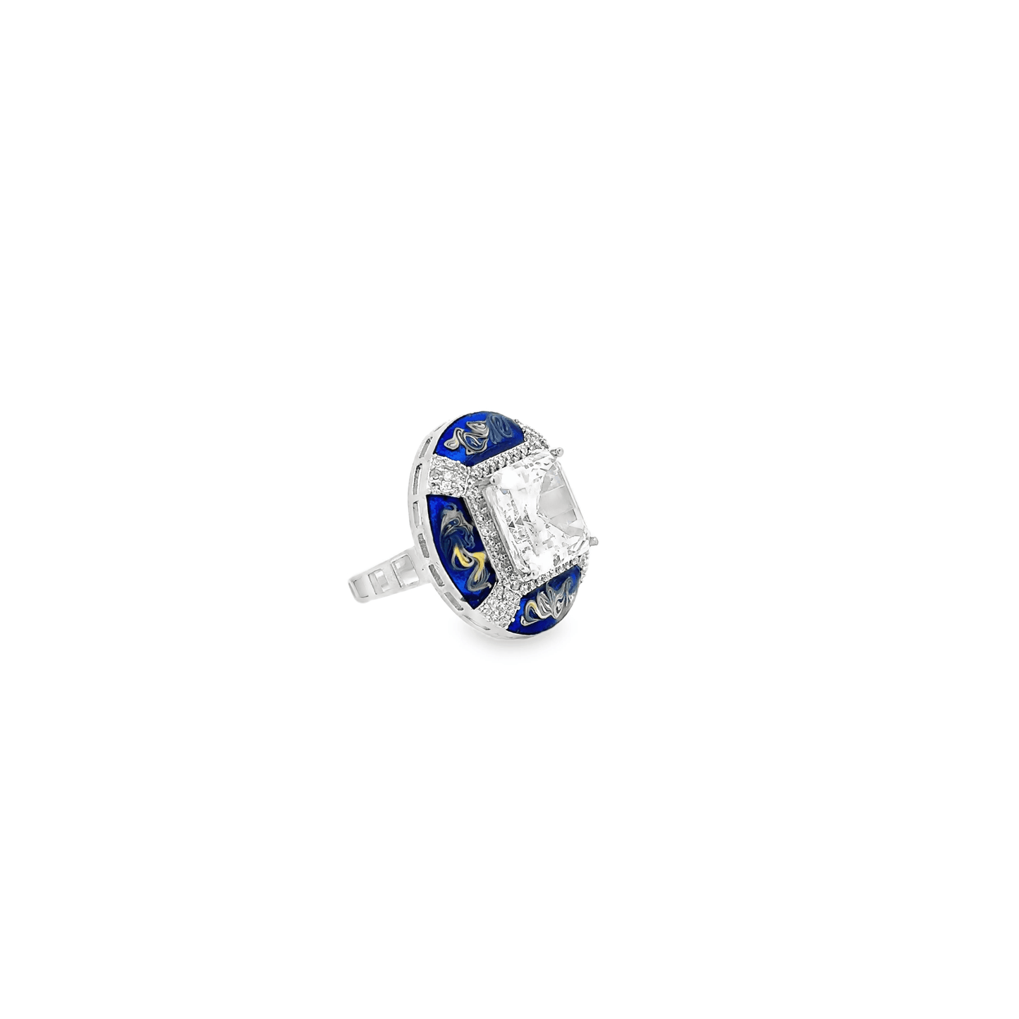 Elegant Blue and Silver Ring