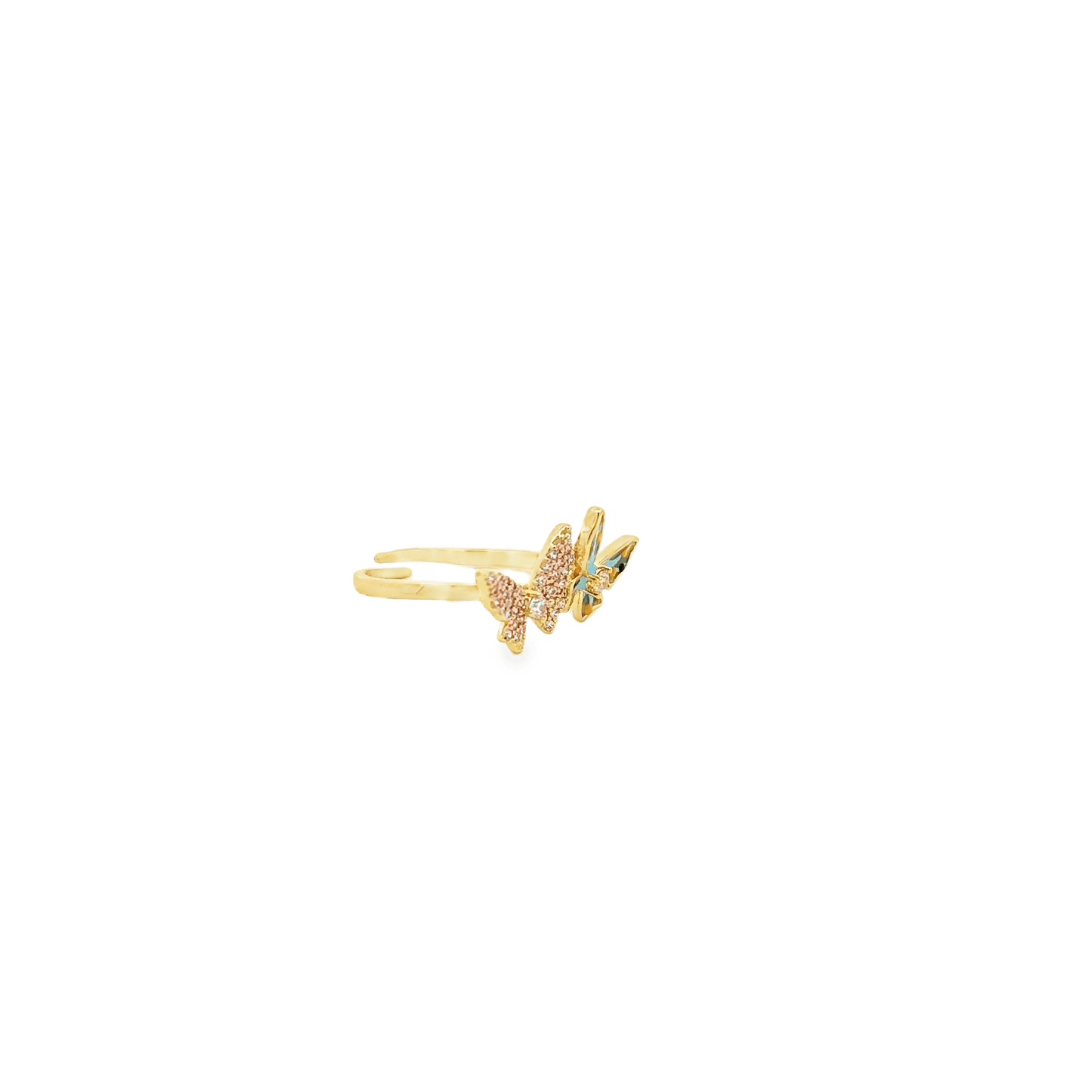Elegant Gold Twin Butterfly Ring