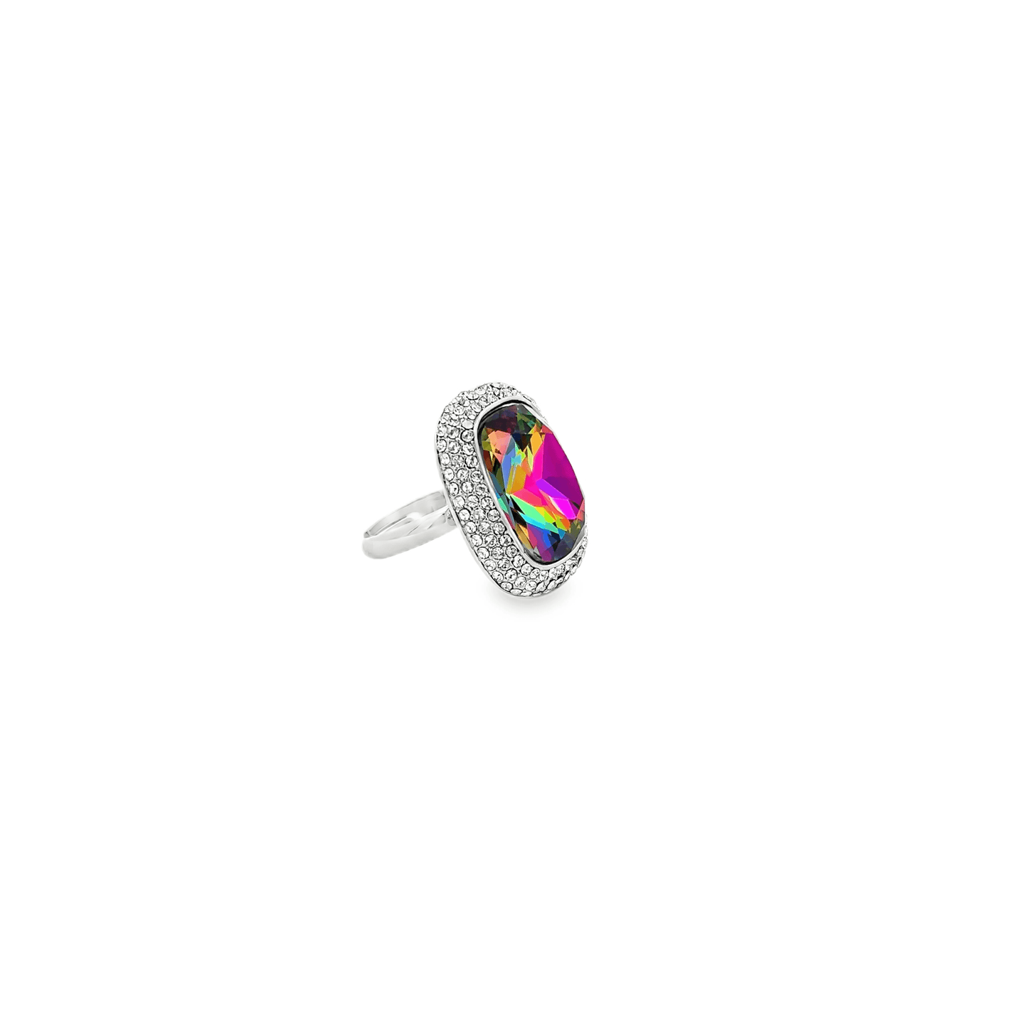 Vibrant Rainbow Crystal Ring