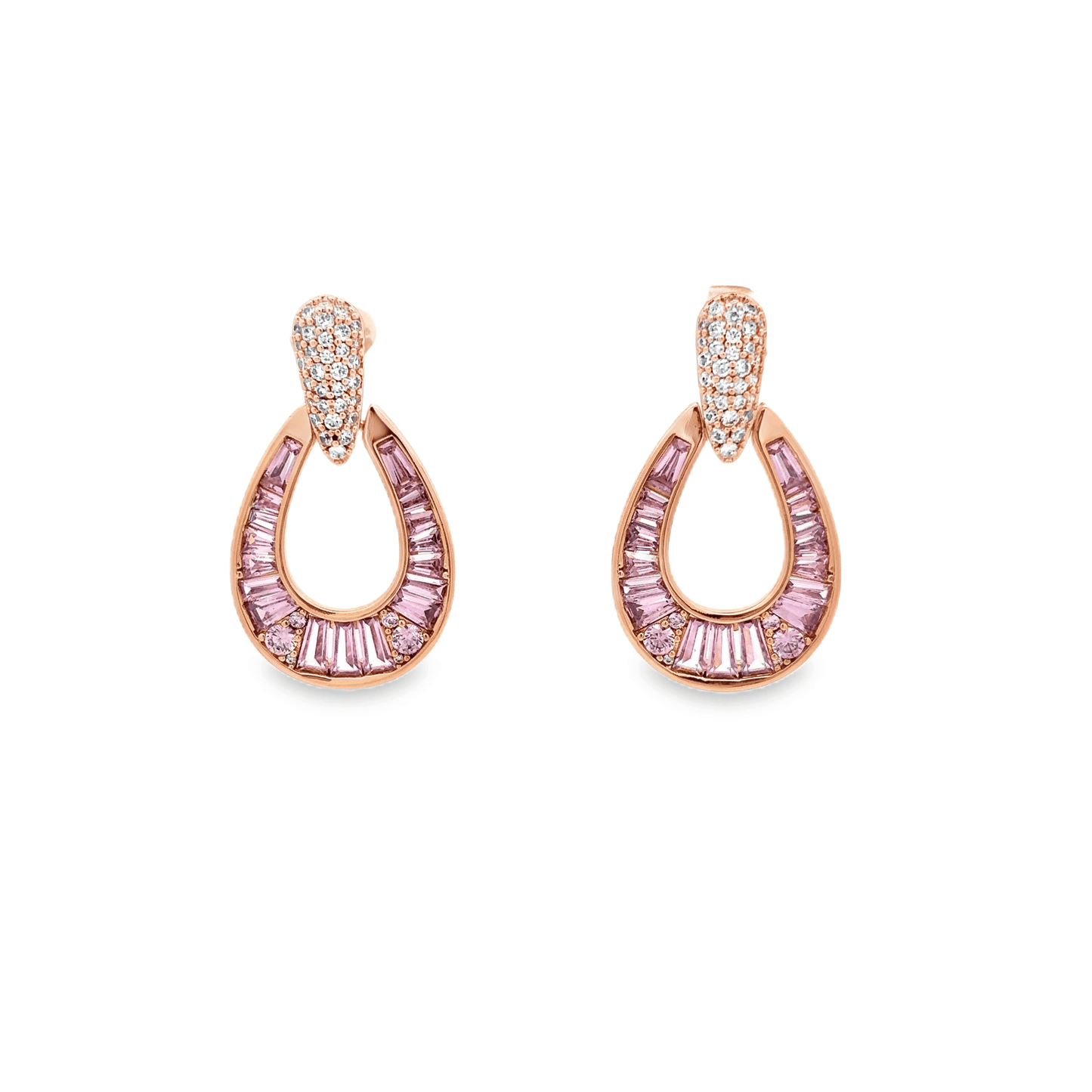 Elegant Pink Gemstone Earrings