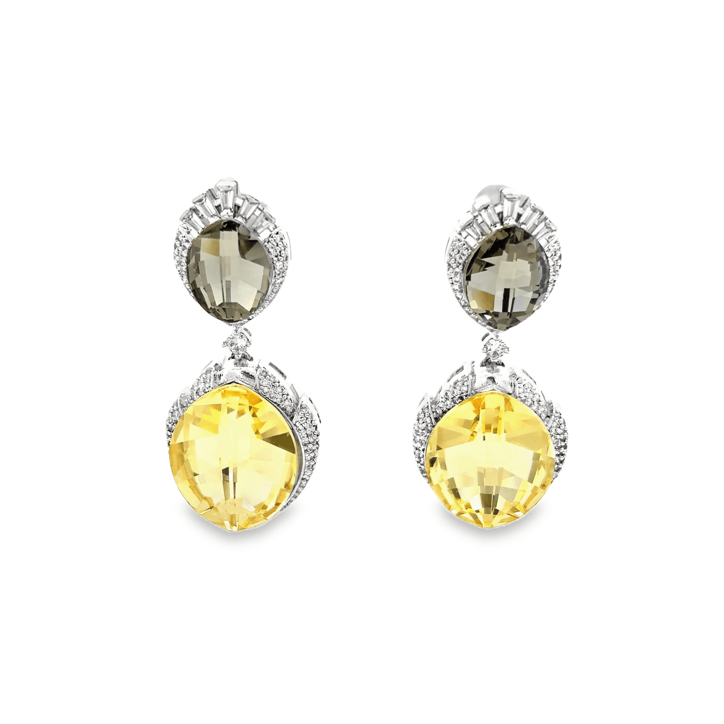 Elegant Two-Tone Drop Earrings