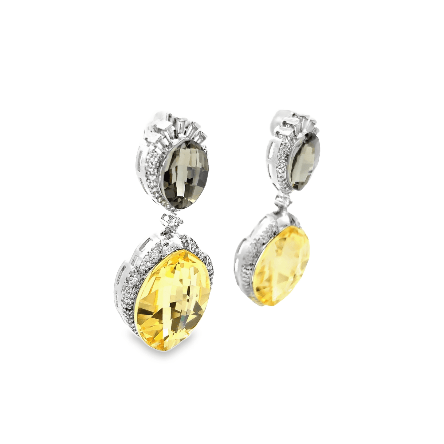 Elegant Two-Tone Drop Earrings