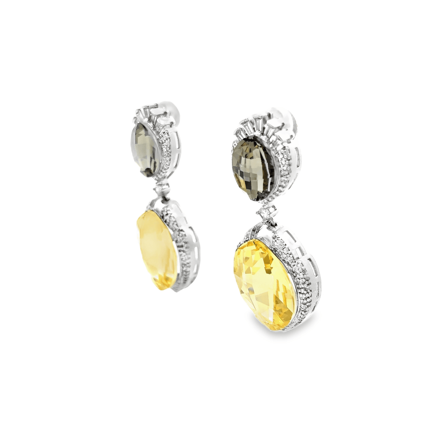 Elegant Two-Tone Drop Earrings