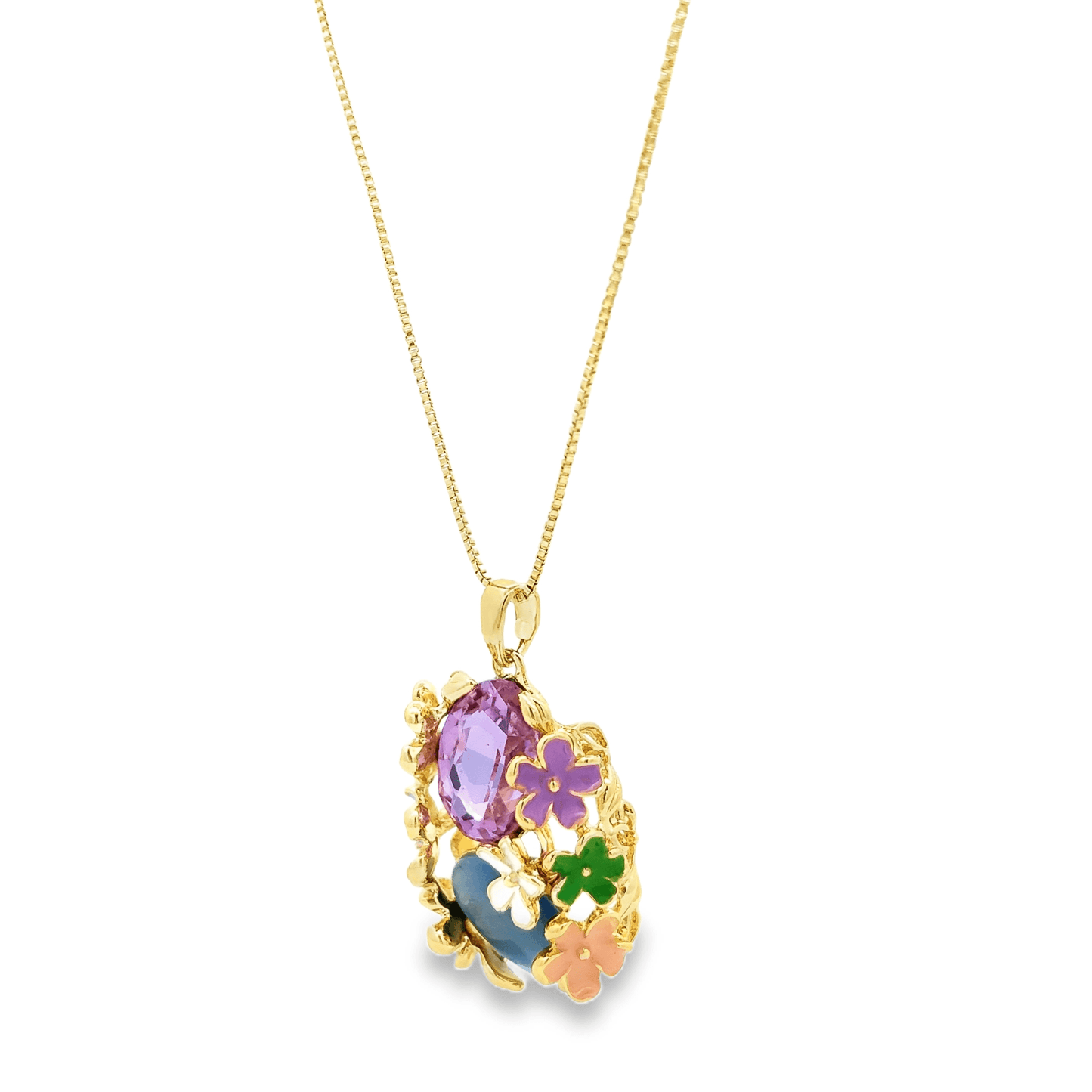 Elegant Floral Pendant with Earrings