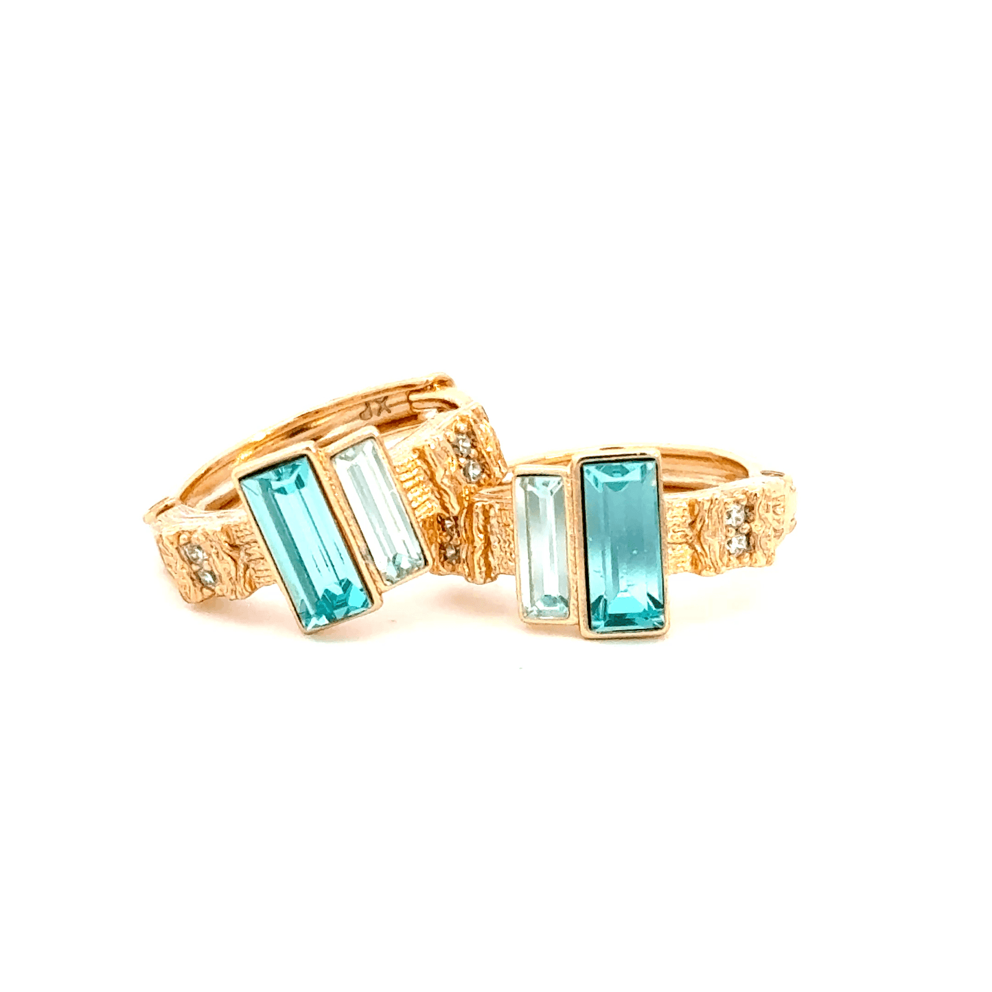 Yellow Gold Earring Featuring Emerald-Cut Aquamarine