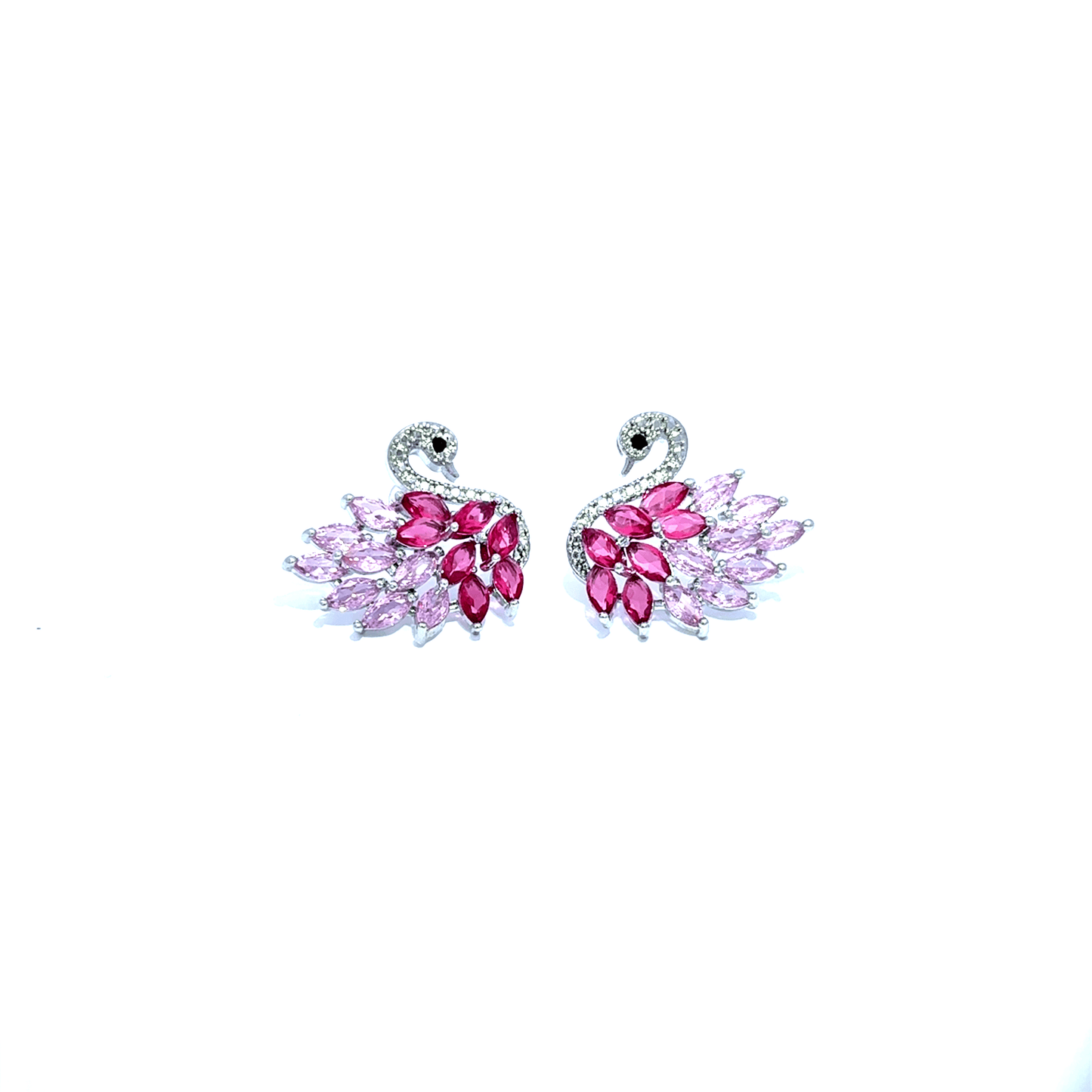 Elegant Pink Swan Studs