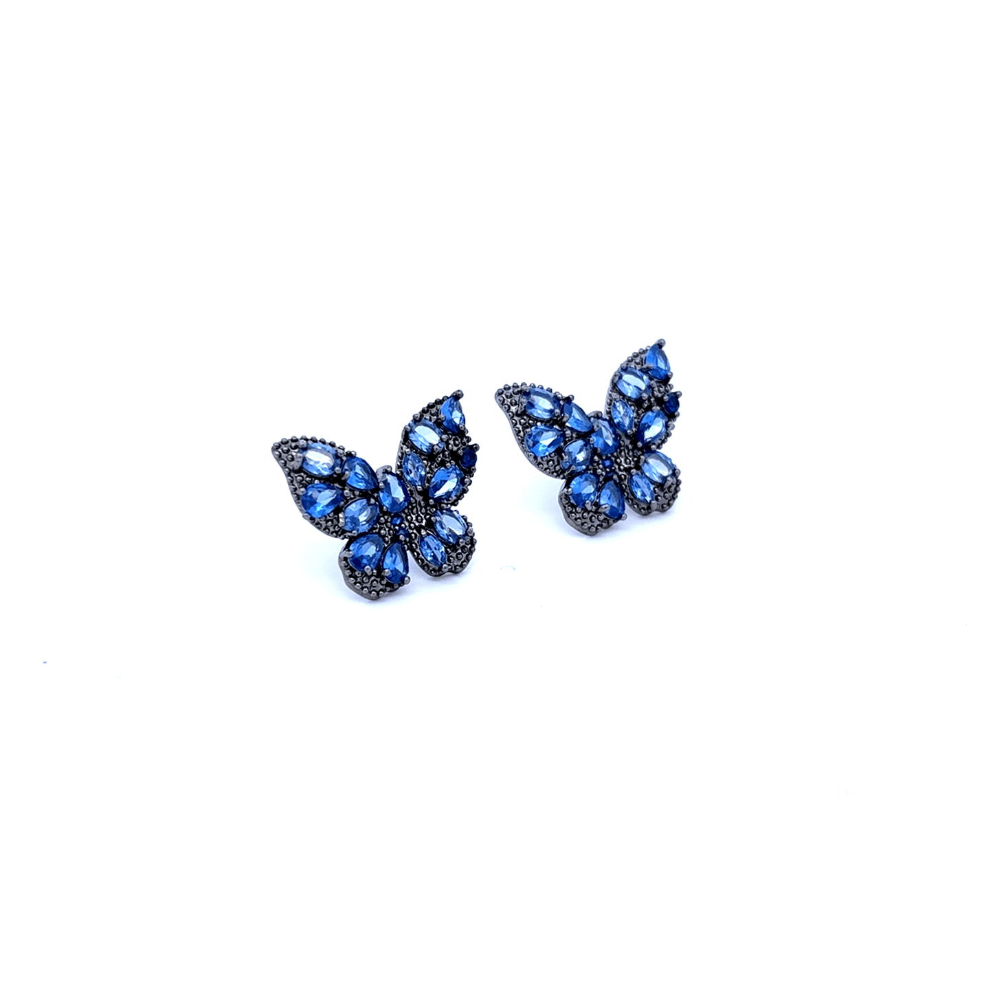 Royal Blue Sapphire Butterfly Stud Earrings