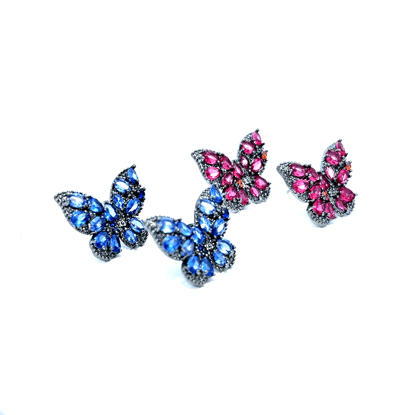 Classic Ruby Cluster Stud Earrings