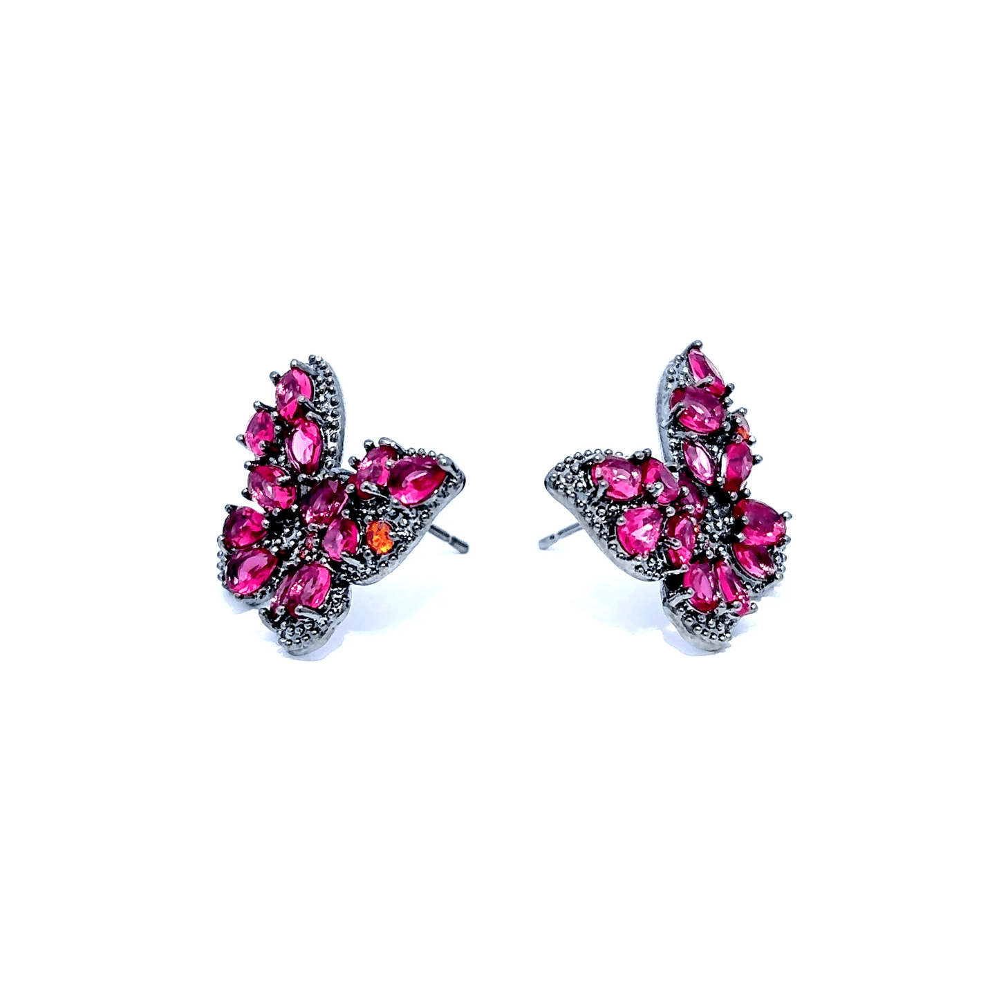 Classic Ruby Cluster Stud Earrings