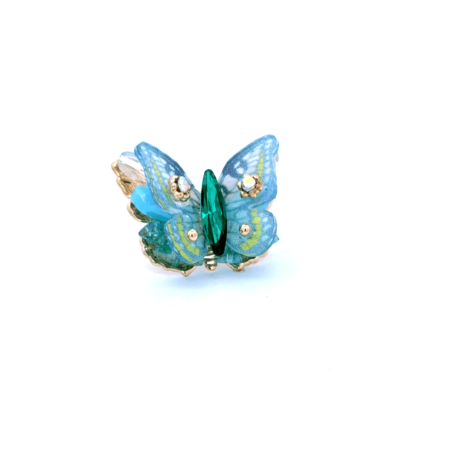 Gold Stud Earrings with Cabochon Emeralds