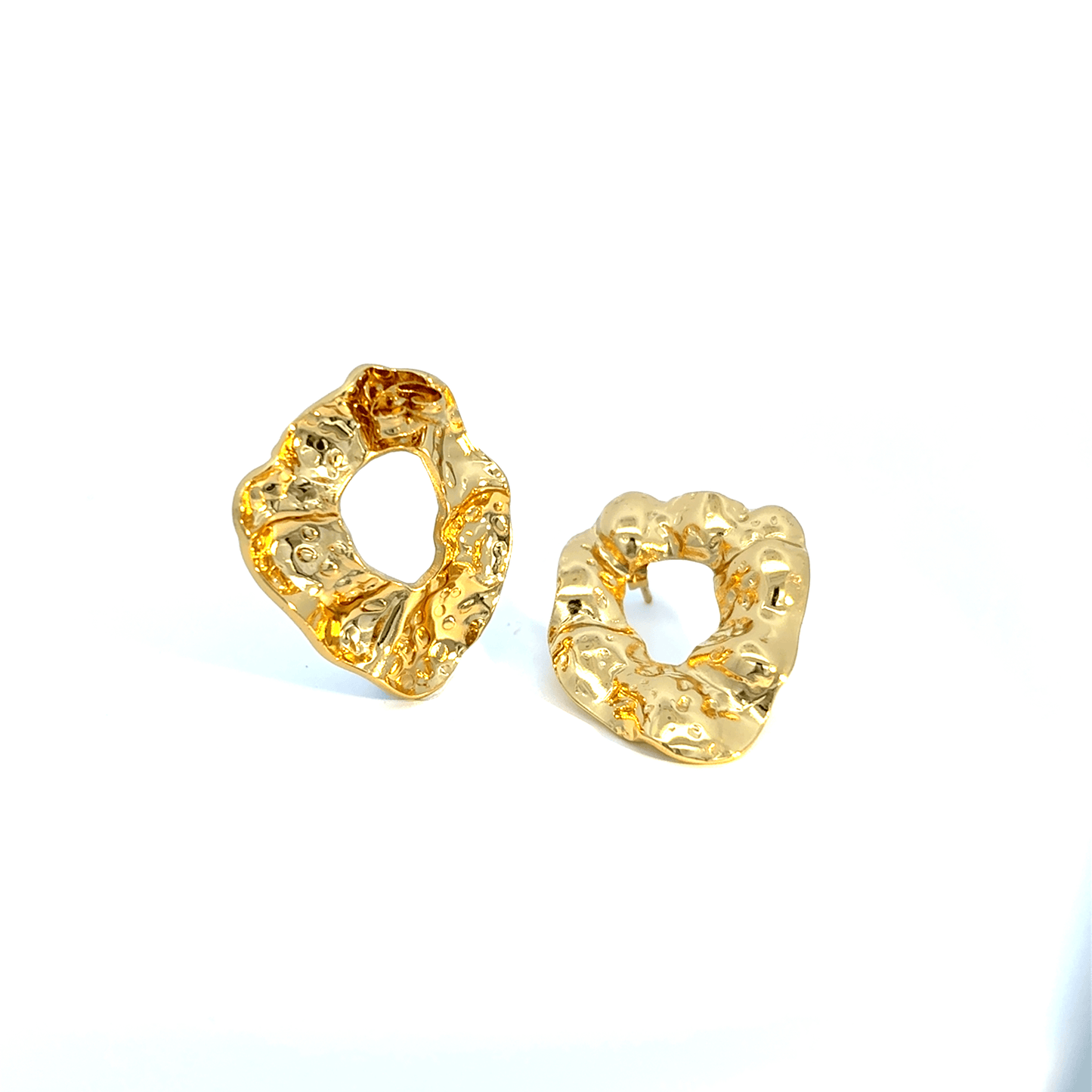 Textured Gold Stud Earrings
