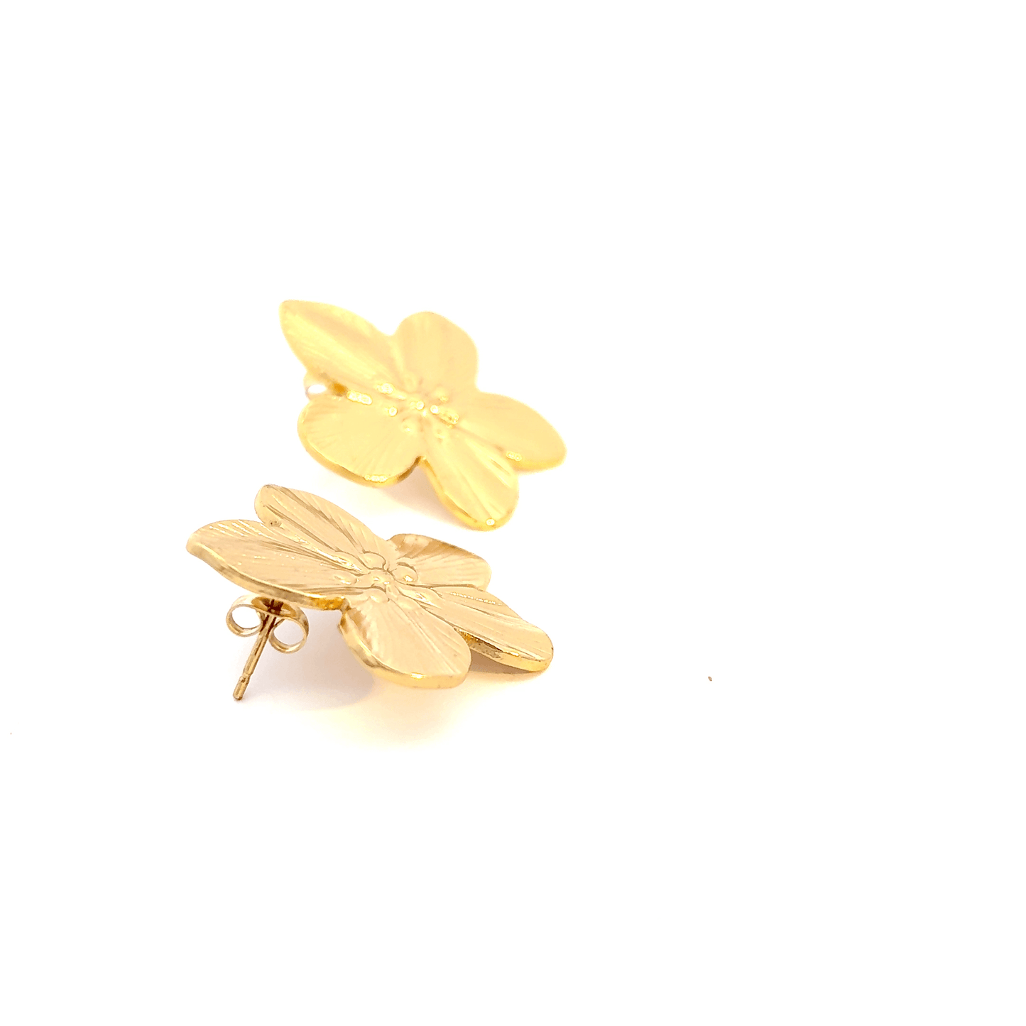 Floral Gold Stud Earrings