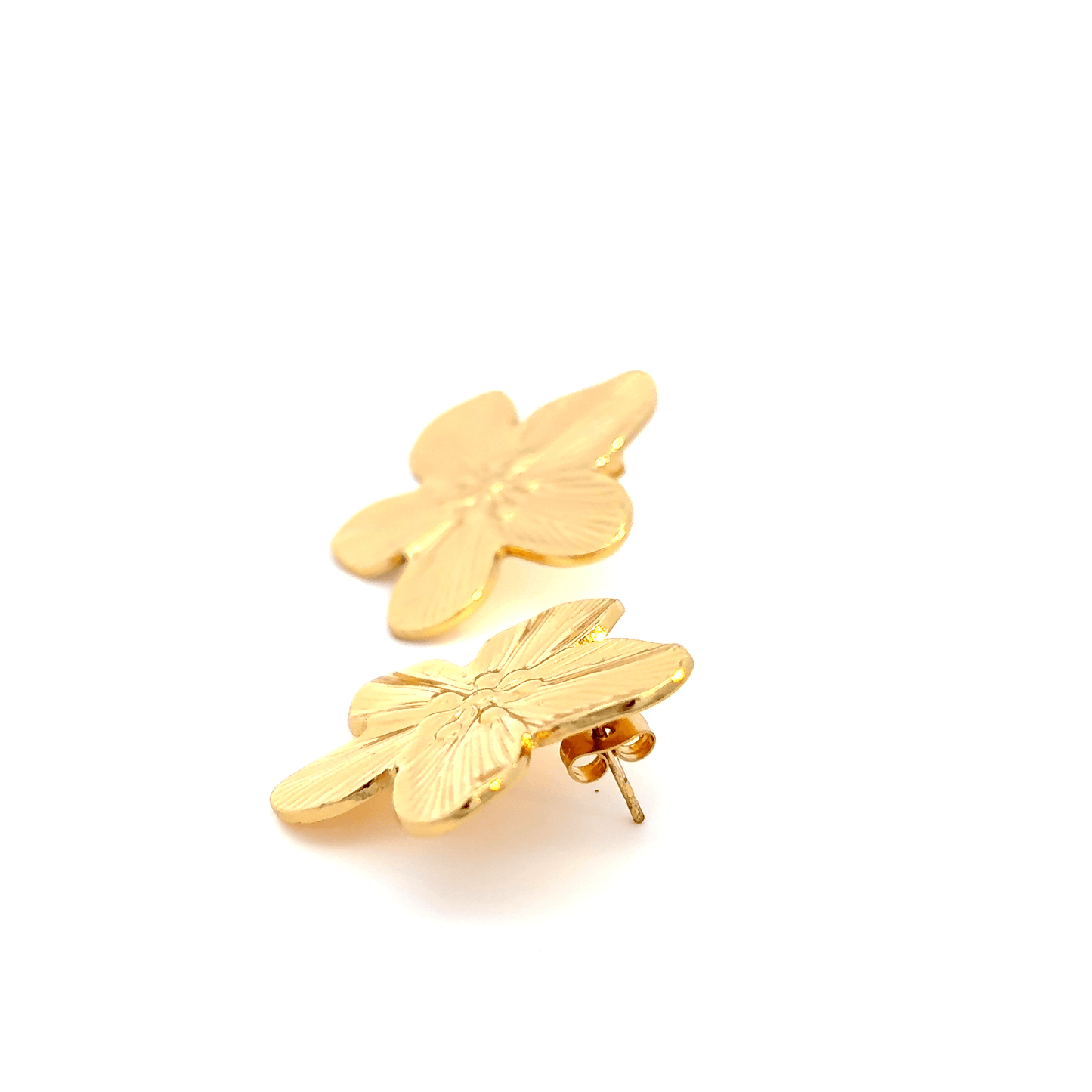 Floral Gold Stud Earrings