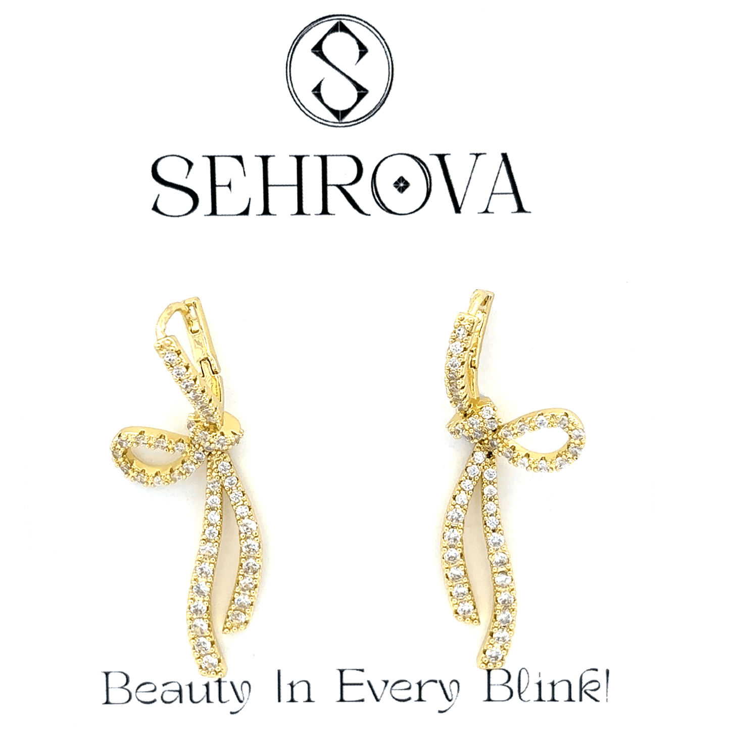 Gold Dangle Earrings with Brilliant-Cut Diamonds