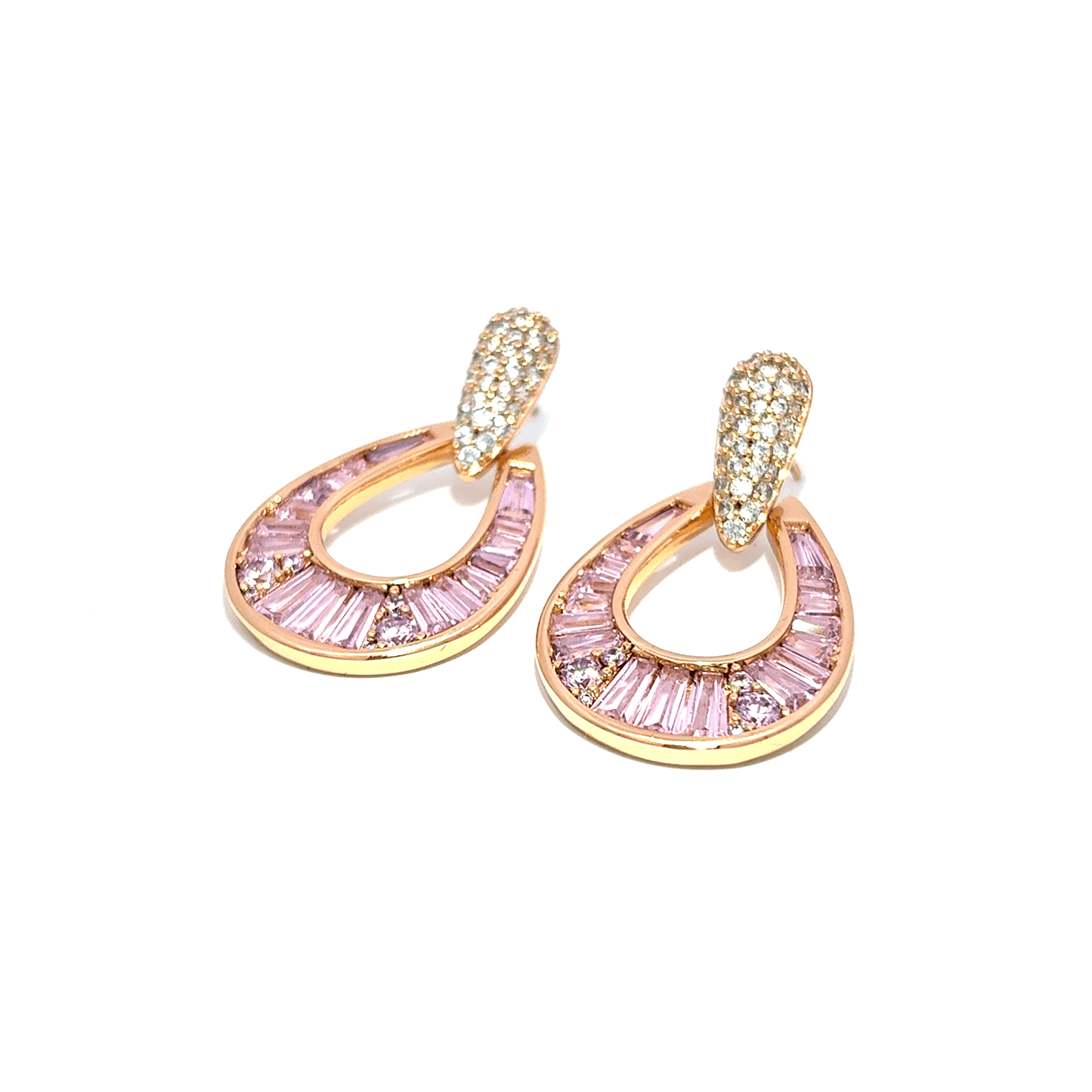 Elegant Pink Gemstone Earrings