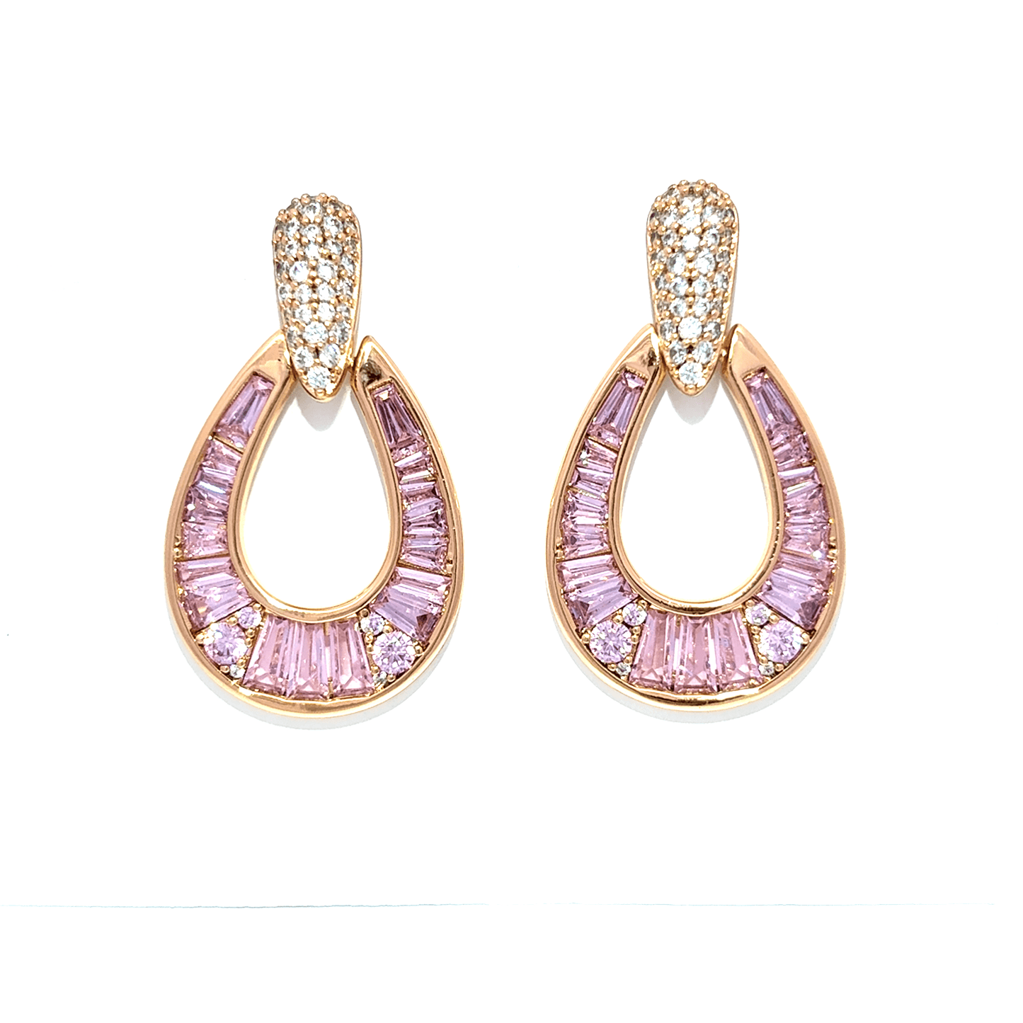 Elegant Pink Gemstone Earrings