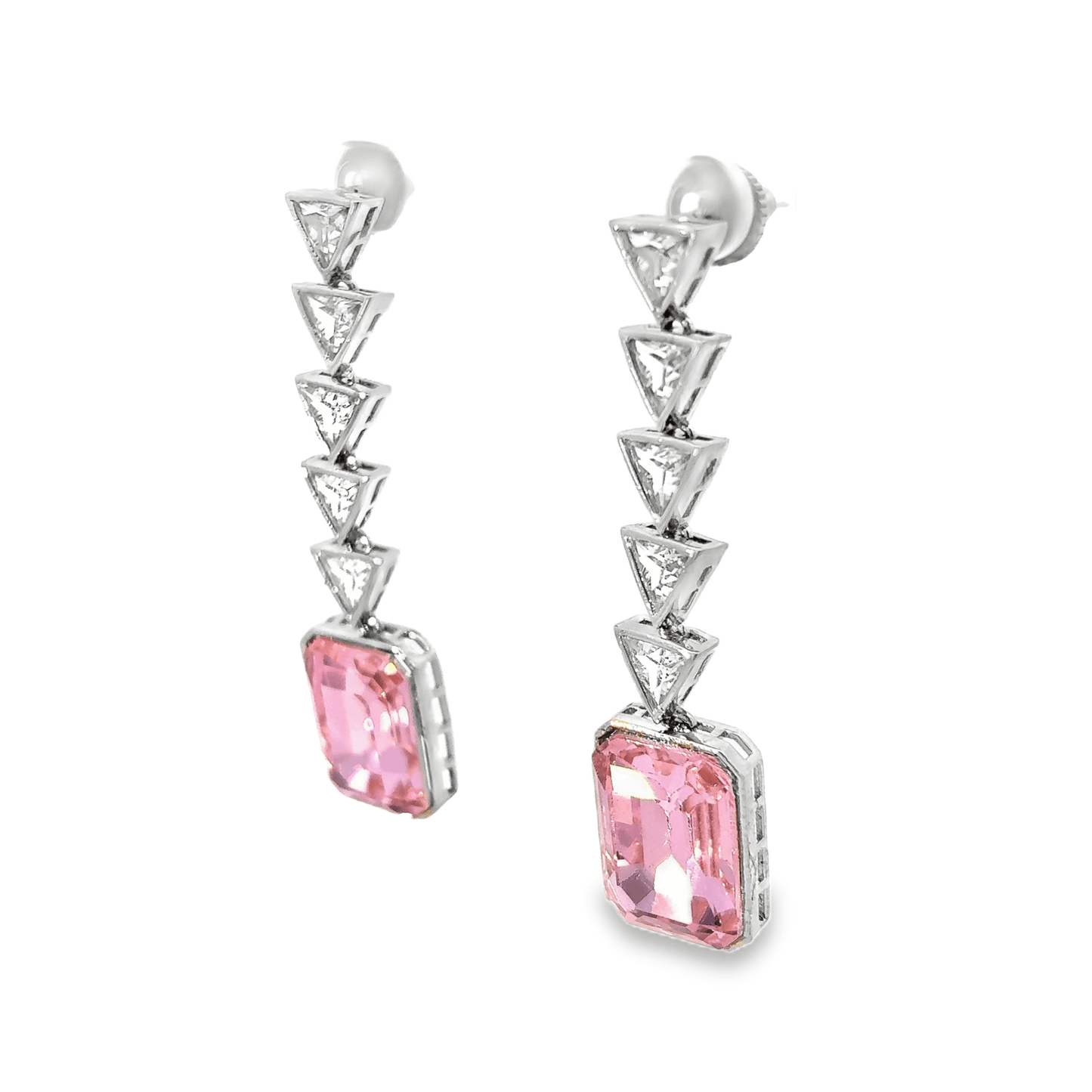 Elegant Pink Gemstone Earrings
