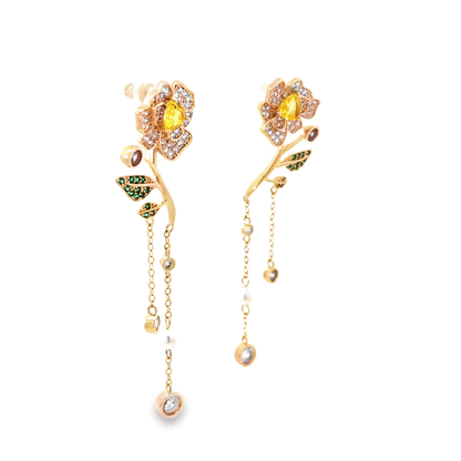 Elegant Floral Drop Earrings